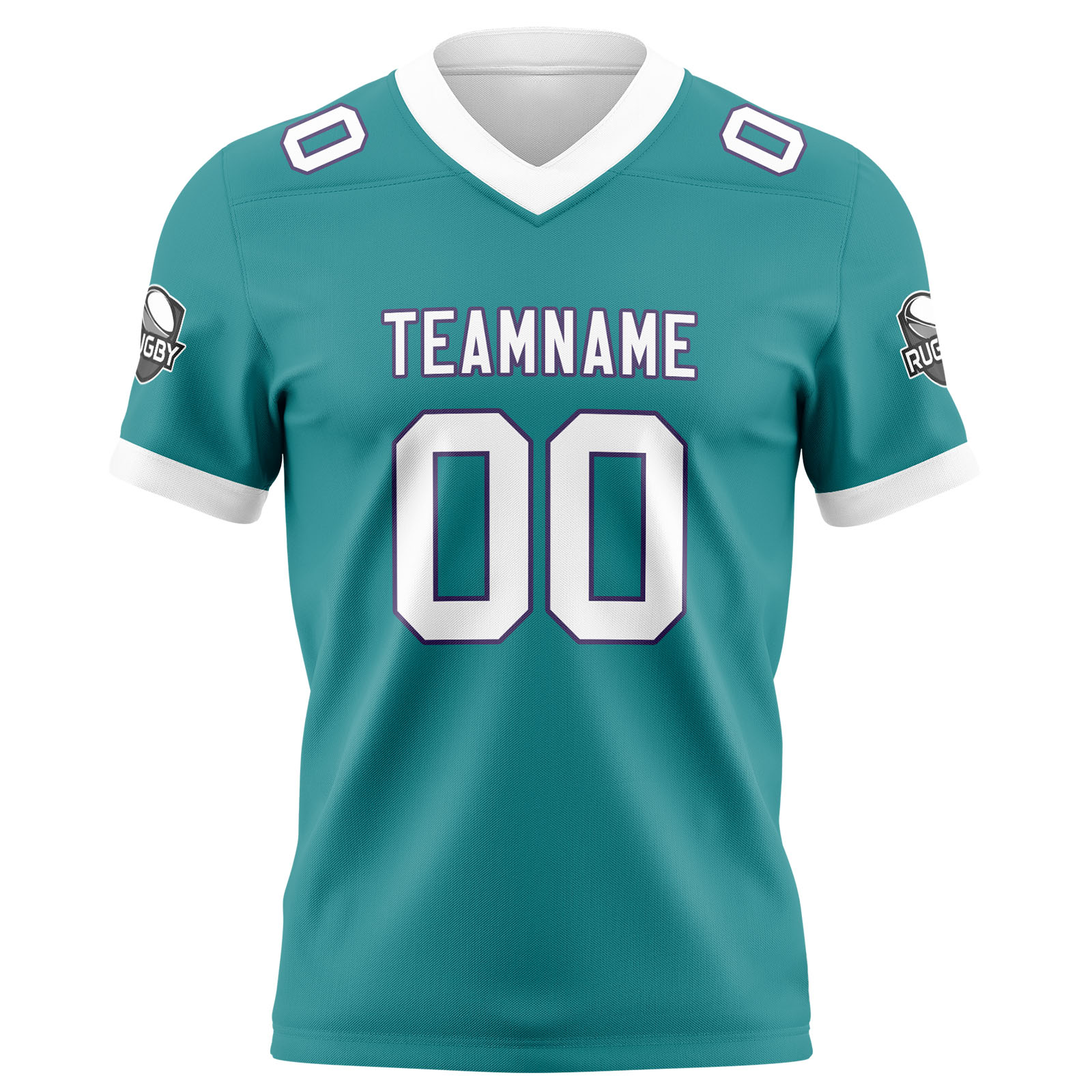 Custom Aqua White Football Jersey Personalized Football Shirts for Men Printed Team Name Number Logo
