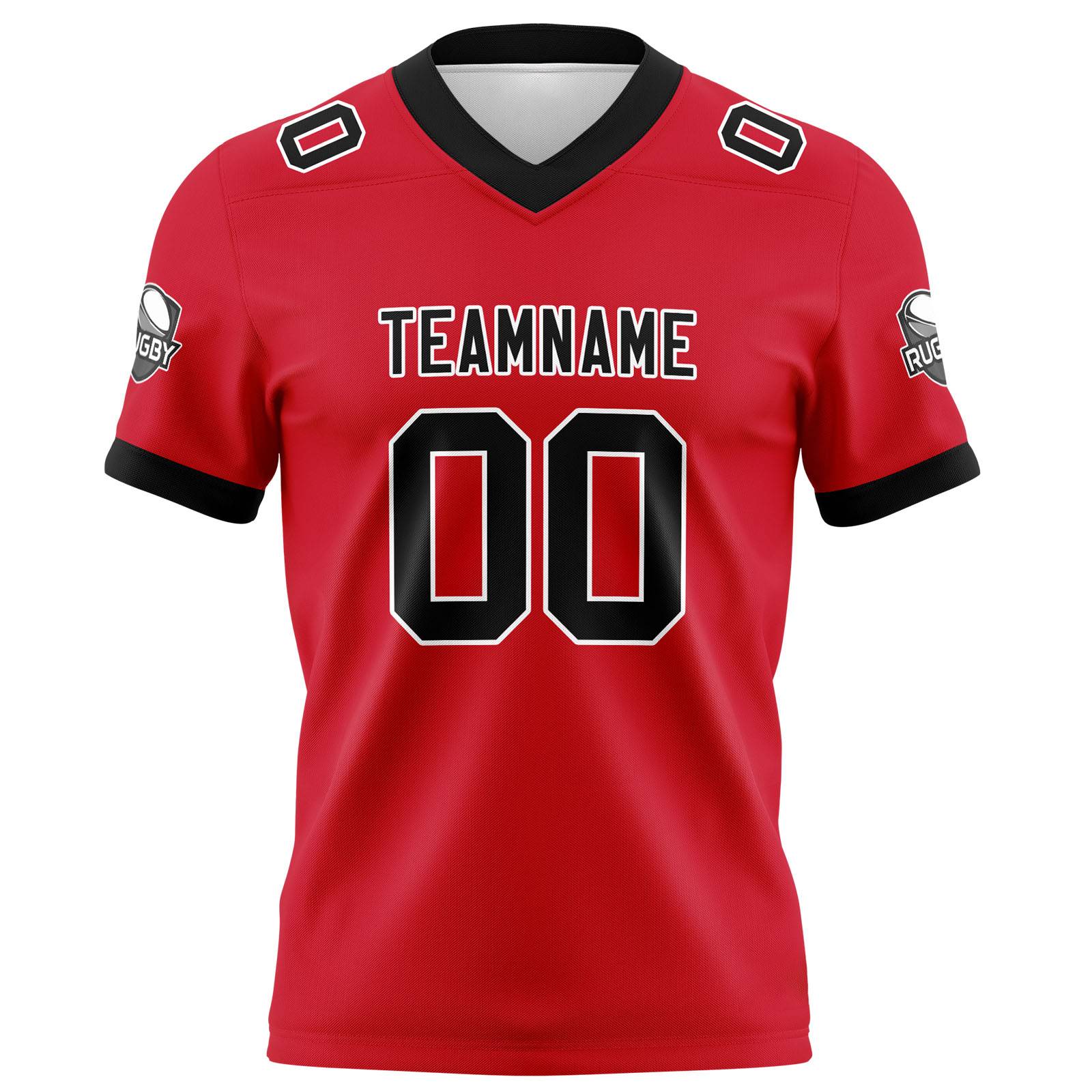 Custom Red Black Football Jersey Personalized Football Shirts for Men Printed Team Name Number Logo