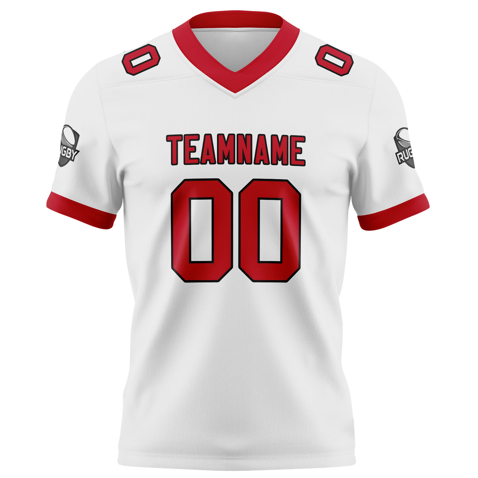 Custom White Red Football Jersey Personalized Football Shirts for Men Printed Team Name Number Logo