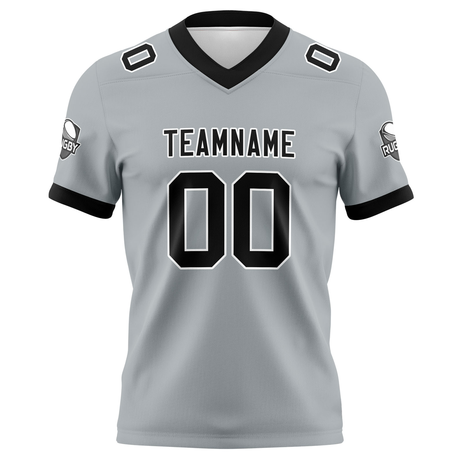 Custom Grey Black Football Jersey Personalized Football Shirts for Men Printed Team Name Number Logo