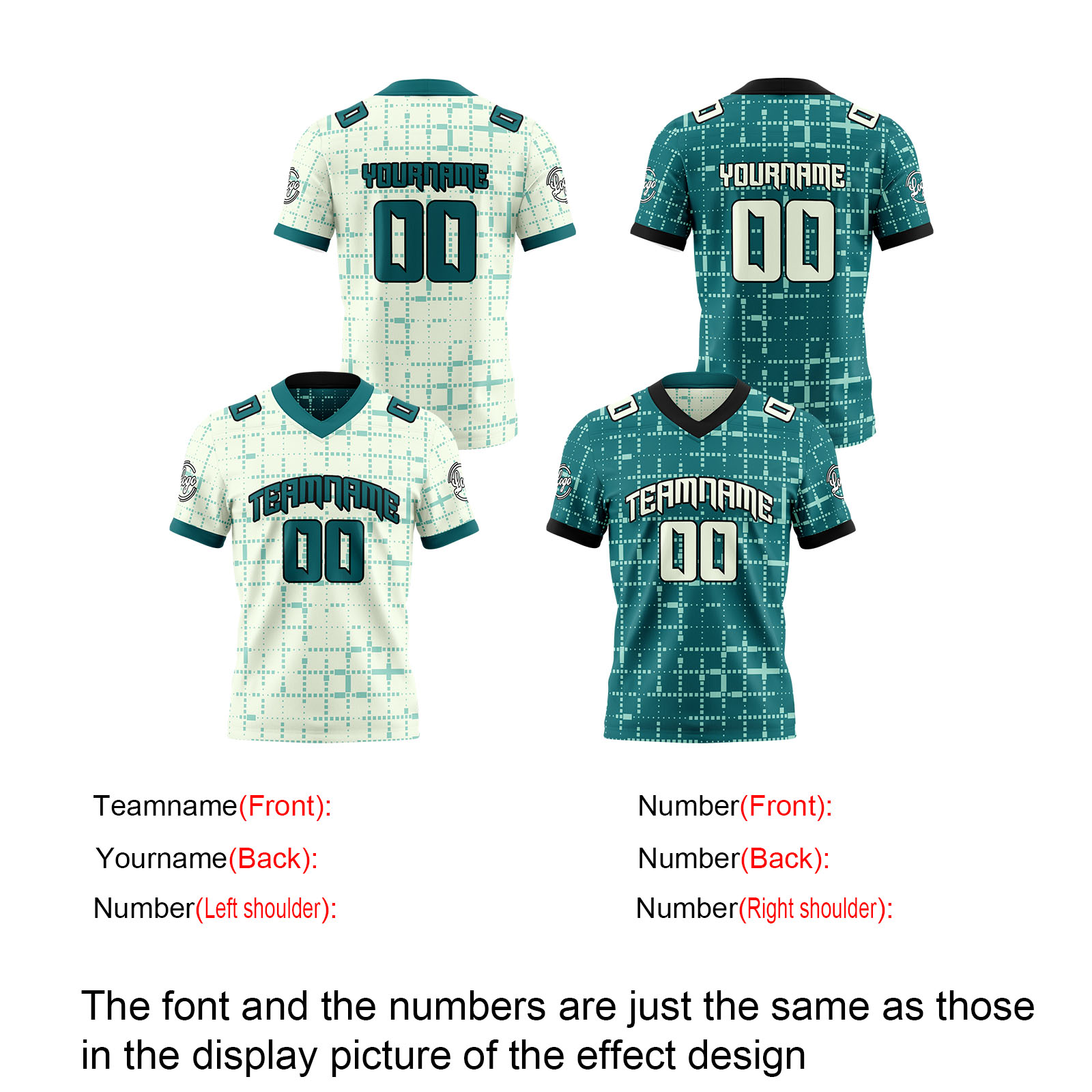 Custom White Green Reversible Football Jersey Personalized Gradient Football Shirts for Men Printed Team Name Number Logo