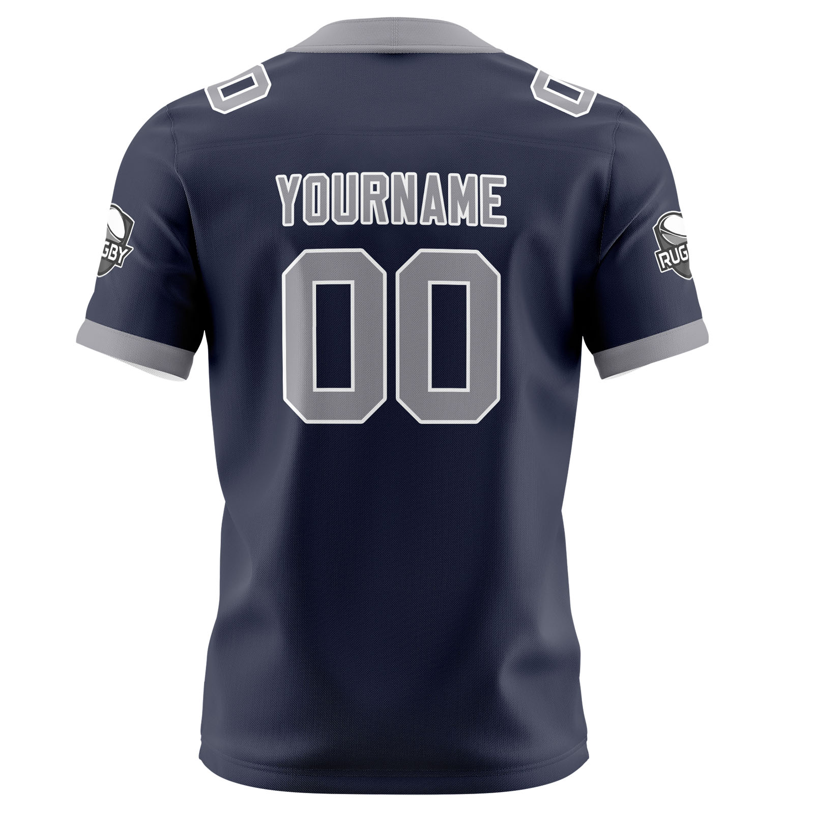 Custom Navy Gray Football Jersey Personalized Football Shirts for Men Printed Team Name Number Logo