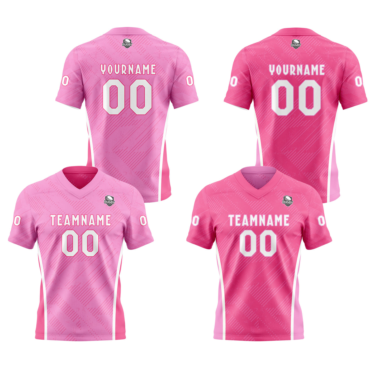 Custom Pink Reversible Football Jersey Personalized Gradient Football Shirts for Men Printed Team Name Number Logo