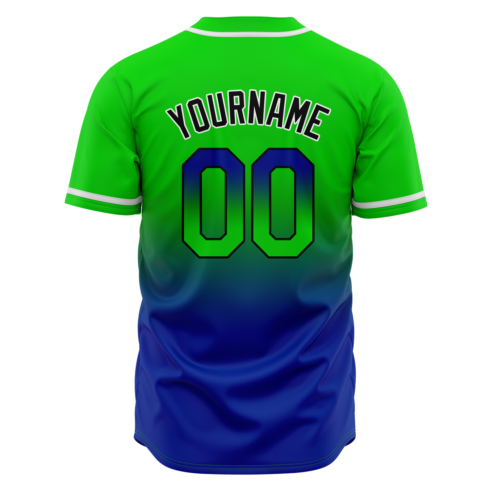 Custom Green&Blue Gradient Baseball Jerseys Personalized Name Number Logo