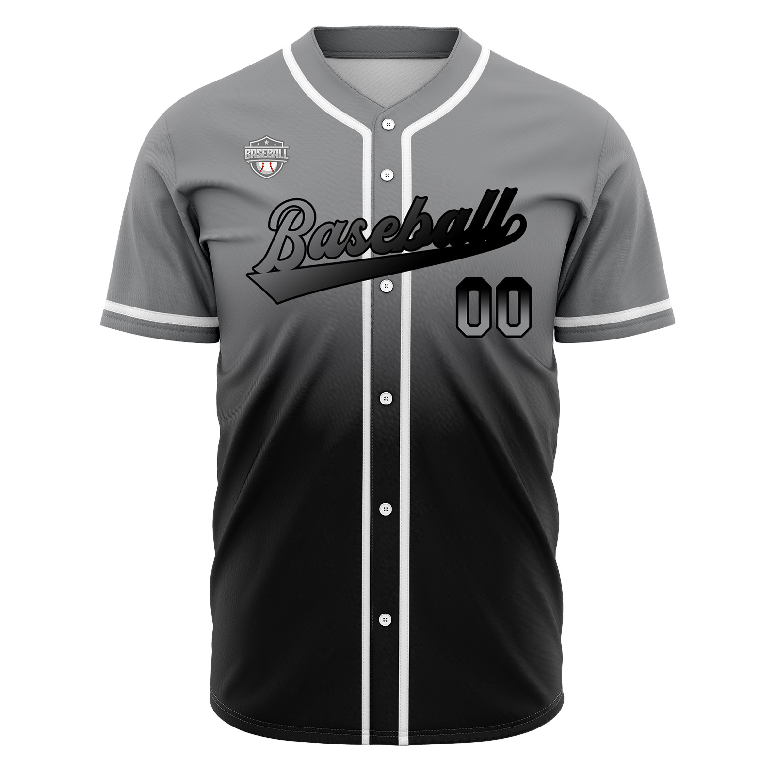 Custom Grey&Black Gradient Baseball Jerseys Personalized Name Number Logo