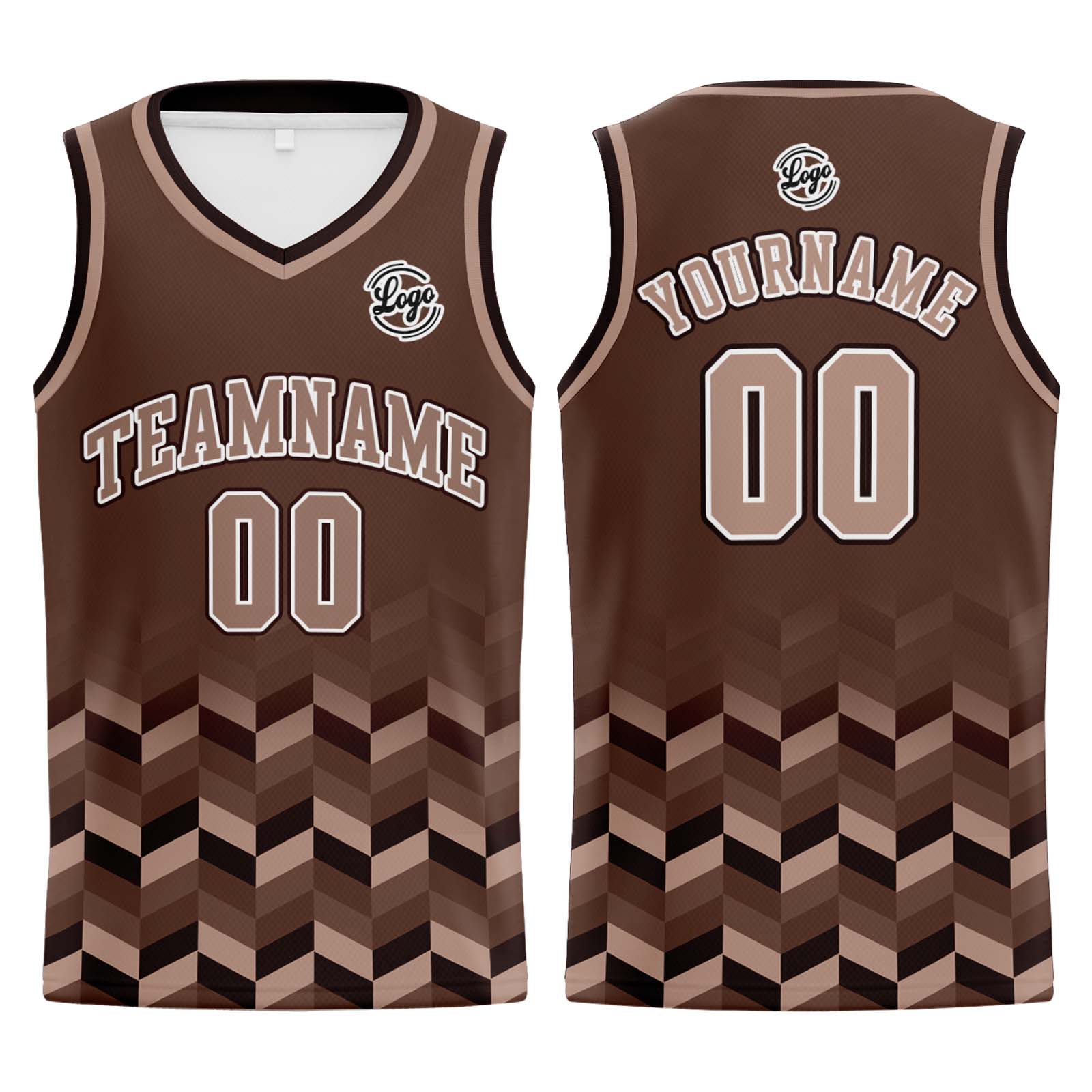Custom Brown Basketball Jerseys Personalized Jersey Printed Men Women Team Jerseys Shorts with Name Logo and Number