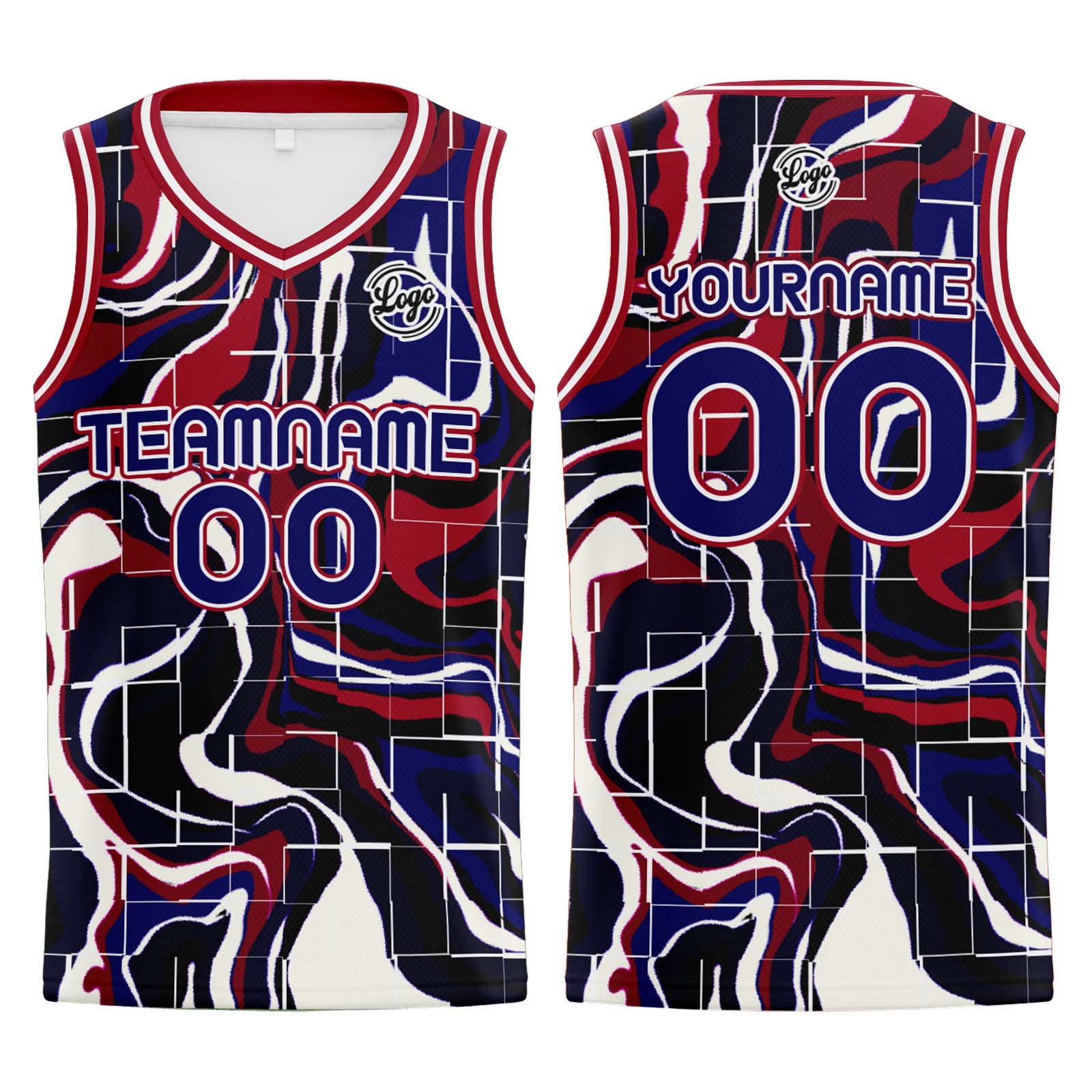Custom Navy Red Basketball Jerseys Personalized Jersey Printed Men Women Team Jerseys Shorts with Name Logo and Number