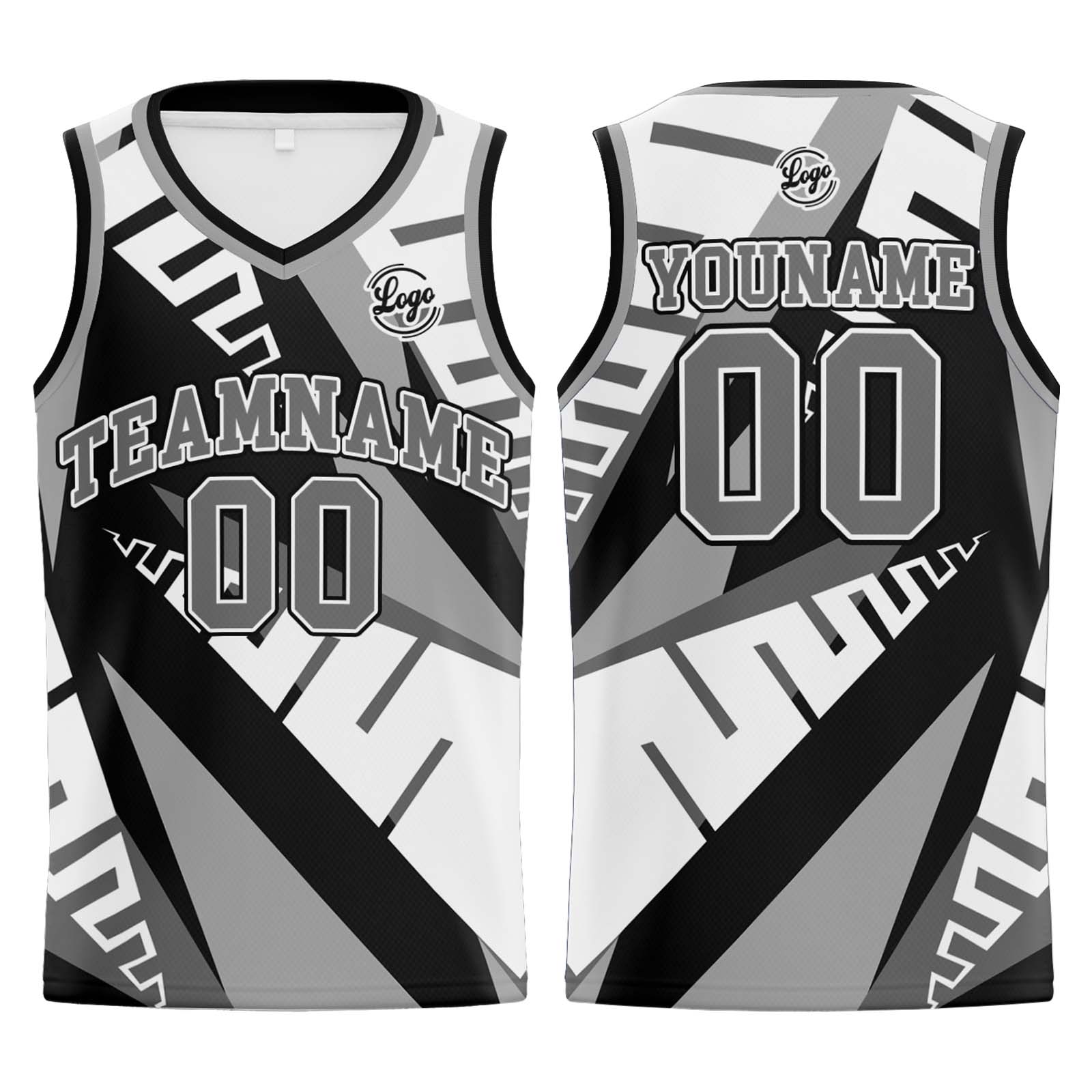 Custom White Black Grey Basketball Jerseys Personalized Jersey Printed Men Women Team Jerseys Shorts with Name Logo and Number