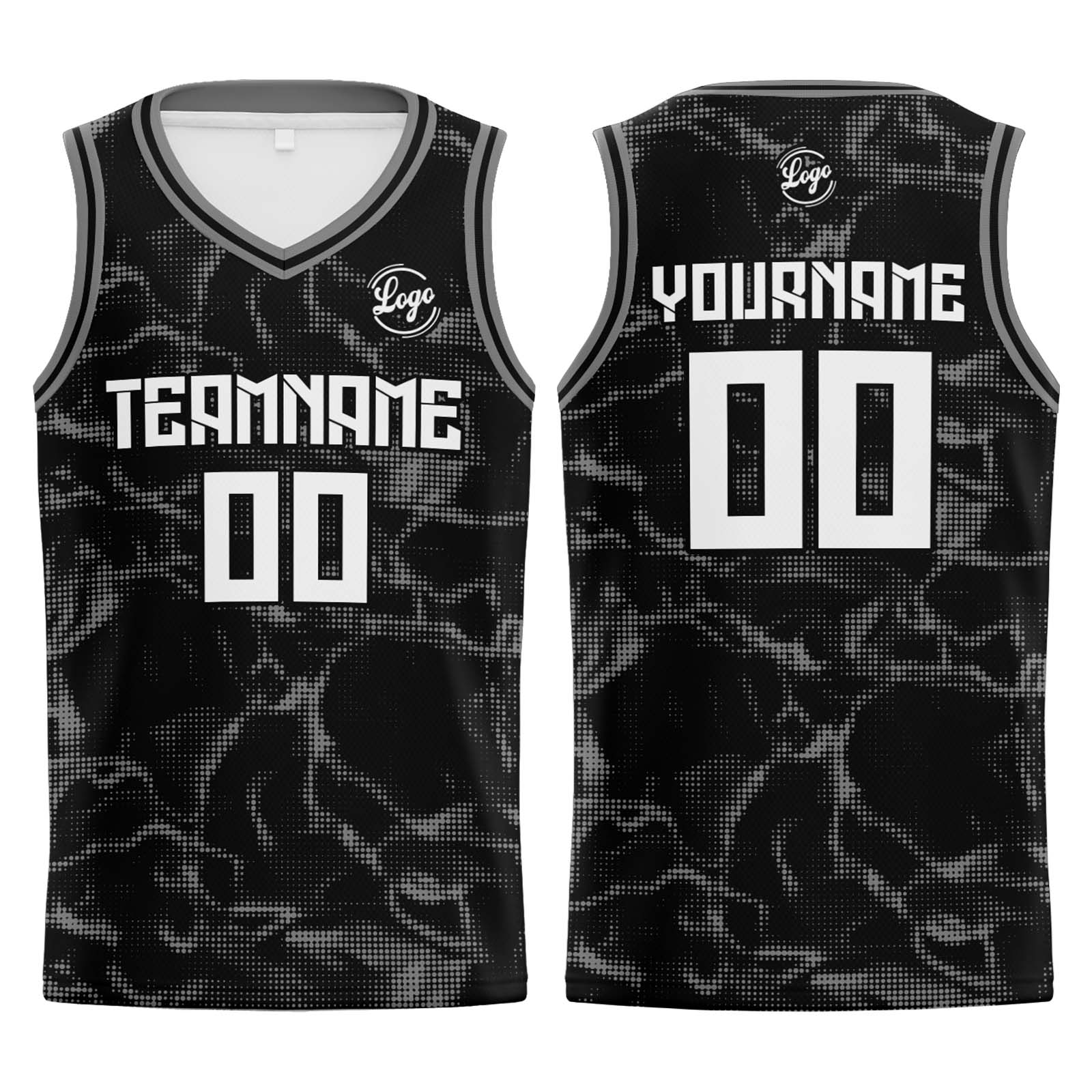 Custom Black Grey Basketball Jerseys Personalized Jersey Printed Men Women Team Jerseys Shorts with Name Logo and Number