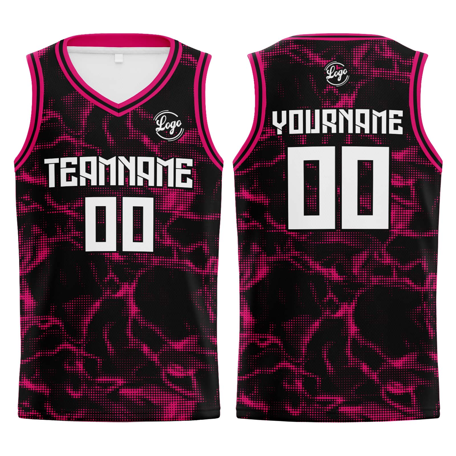 Custom Black Pink Basketball Jerseys Personalized Jersey Printed Men Women Team Jerseys Shorts with Name Logo and Number