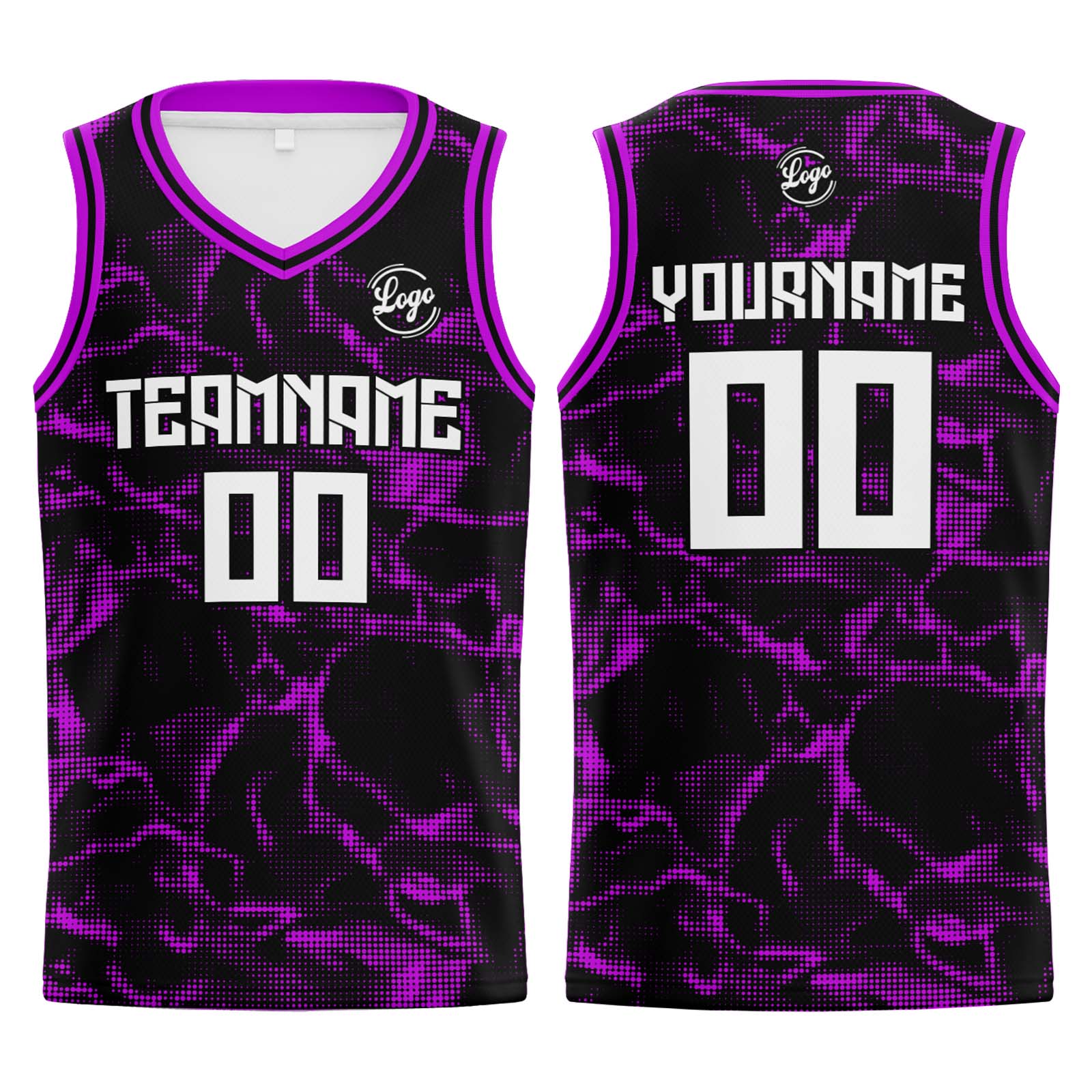 Custom Black Purple Basketball Jerseys Personalized Jersey Printed Men Women Team Jerseys Shorts with Name Logo and Number