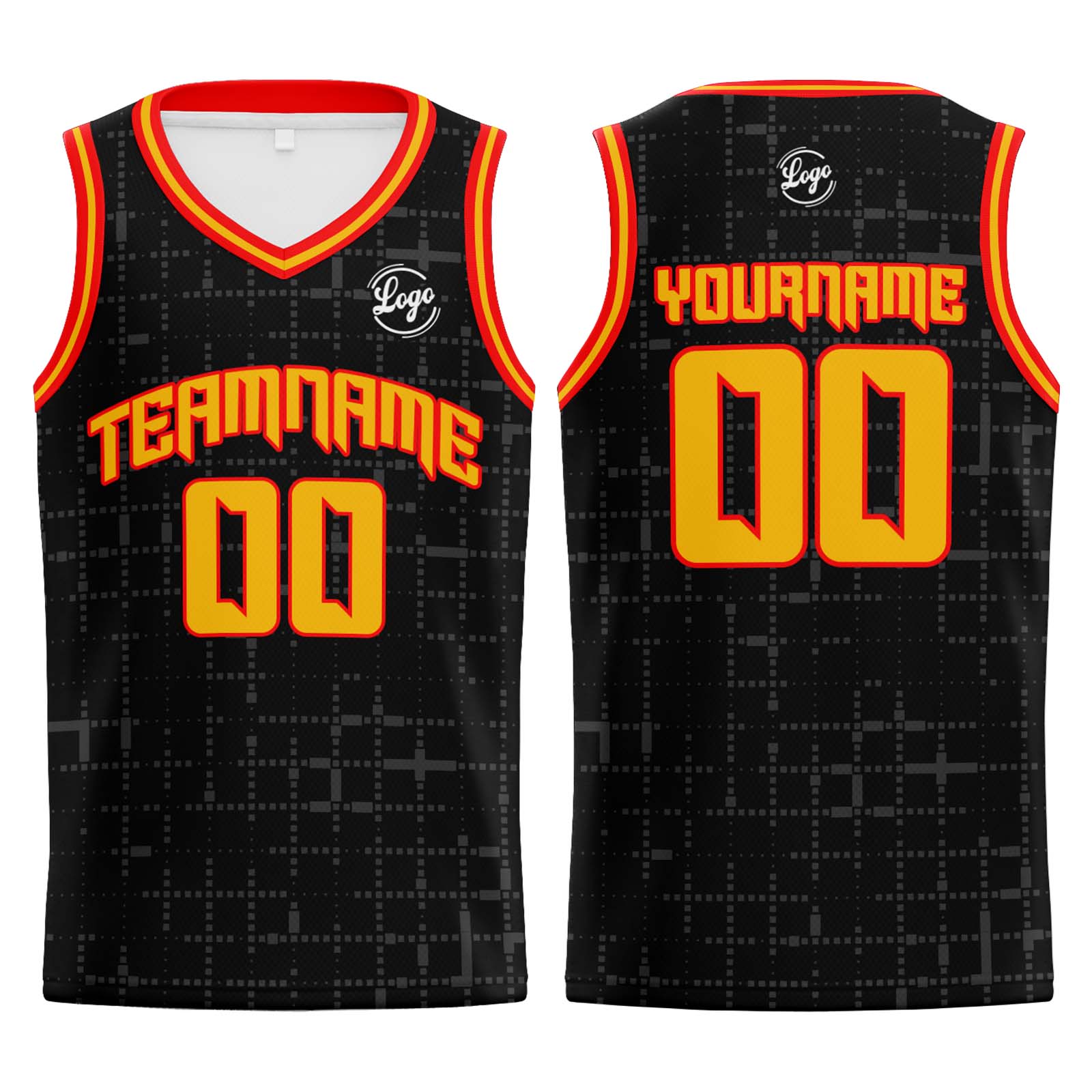 Custom Black Red Basketball Jerseys Personalized Jersey Printed Men Women Team Jerseys Shorts with Name Logo and Number