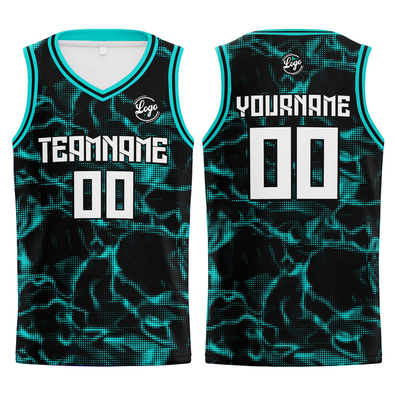 Custom Black Teal Basketball Jerseys Personalized Jersey Printed Men Women Team Jerseys Shorts with Name Logo and Number