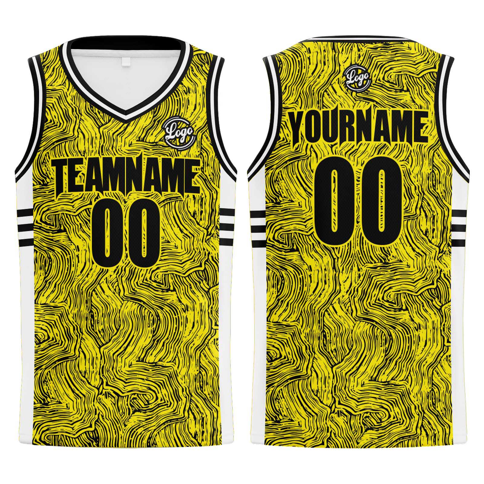 Custom Black Yellow Basketball Jerseys Personalized Jersey Printed Men Women Team Jerseys Shorts with Name Logo and Number