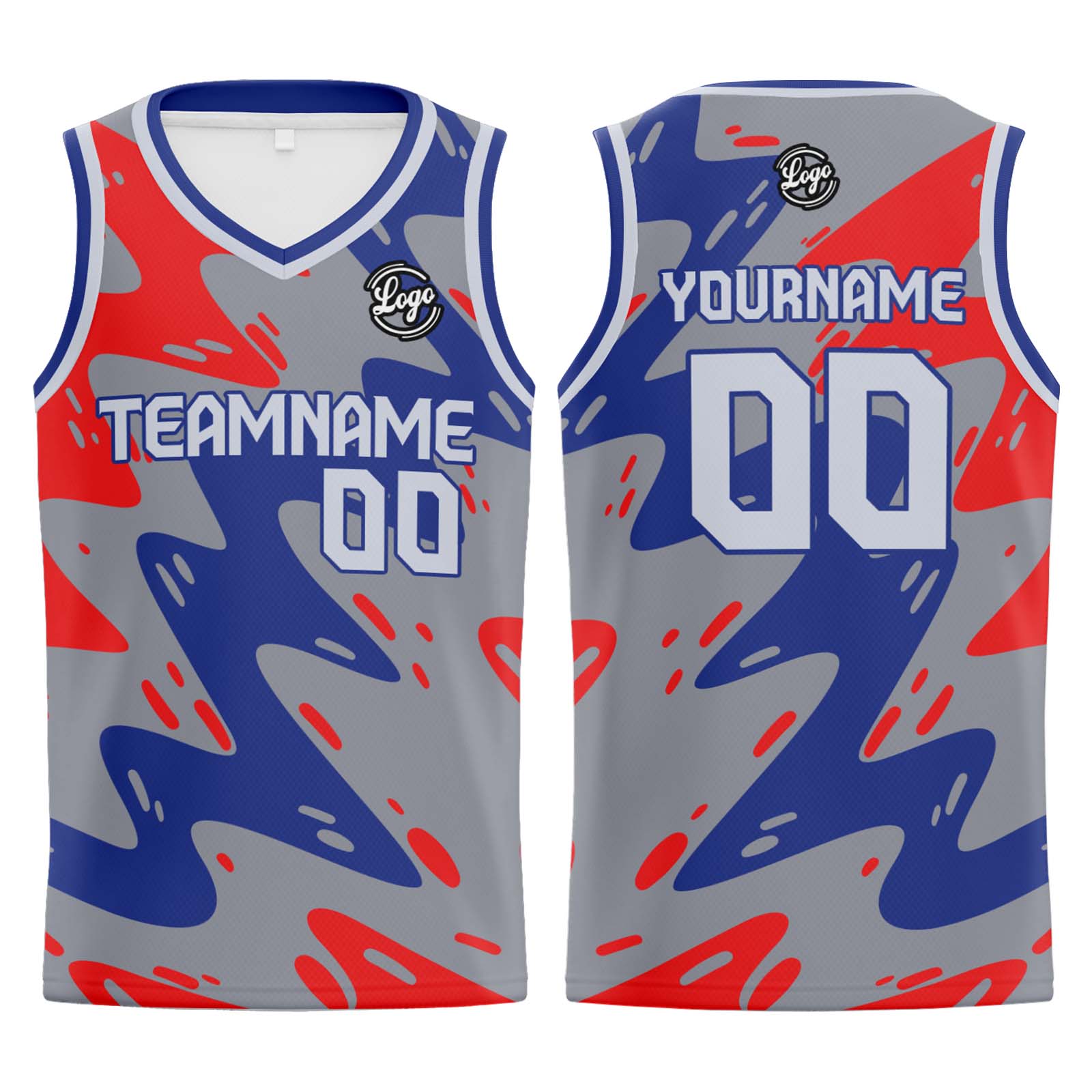 Custom Grey Blue Red Basketball Jerseys Personalized Jersey Printed Men Women Team Jerseys Shorts with Name Logo and Number
