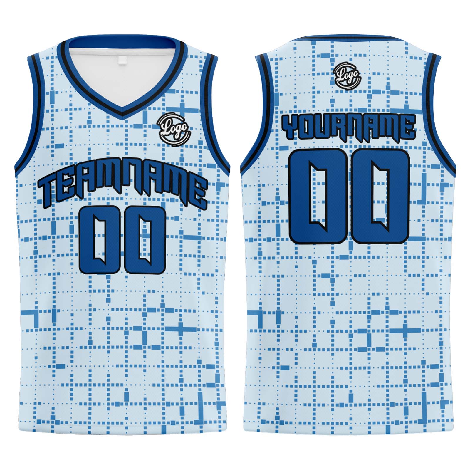 Custom Light Blue Basketball Jerseys Personalized Jersey Printed Men Women Team Jerseys Shorts with Name Logo and Number