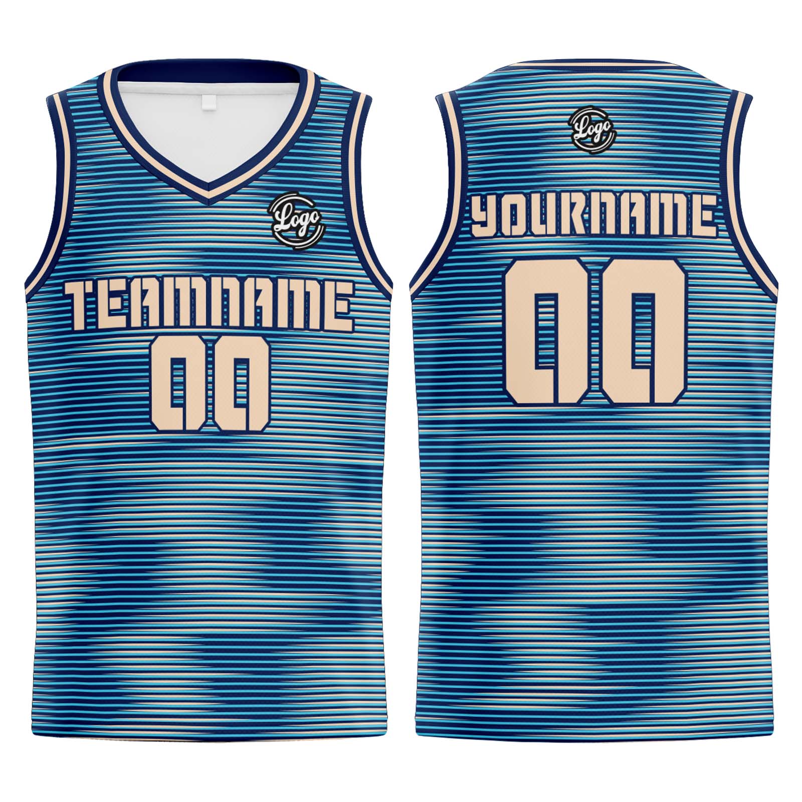 Custom Navy Cream Basketball Jerseys Personalized Jersey Printed Men Women Team Jerseys Shorts with Name Logo and Number