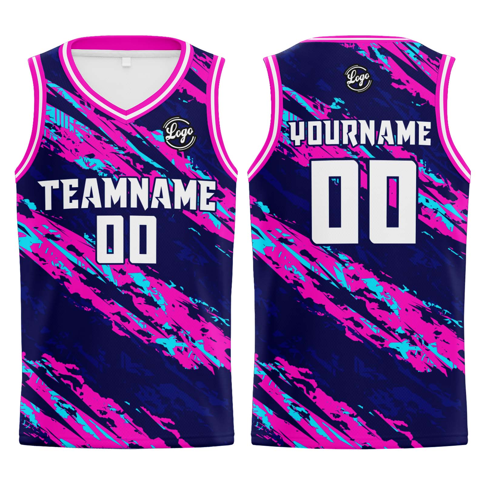 Custom Navy Pink Basketball Jerseys Personalized Jersey Printed Men Women Team Jerseys Shorts with Name Logo and Number