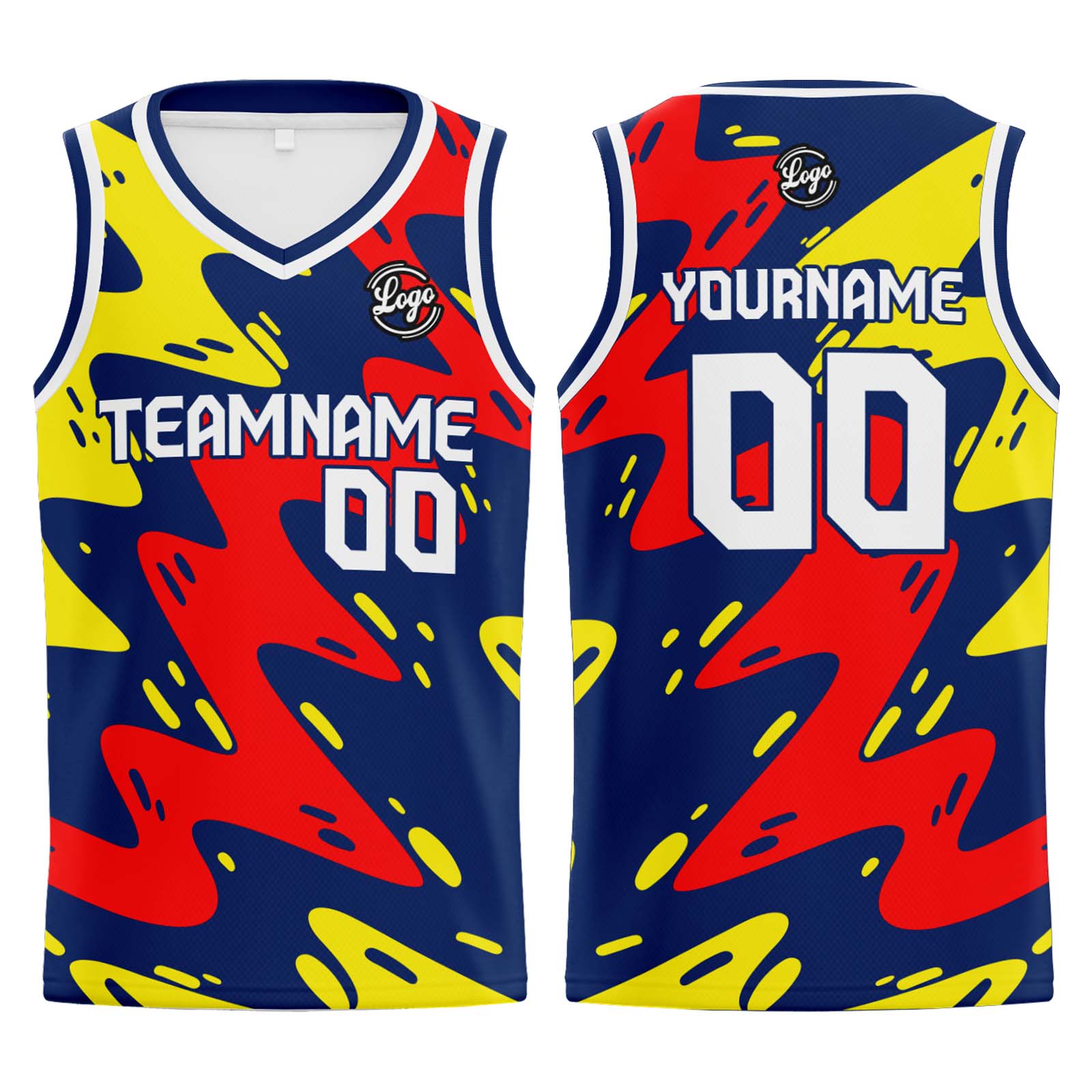 Custom Navy Red Yellow Basketball Jerseys Personalized Jersey Printed Men Women Team Jerseys Shorts with Name Logo and Number