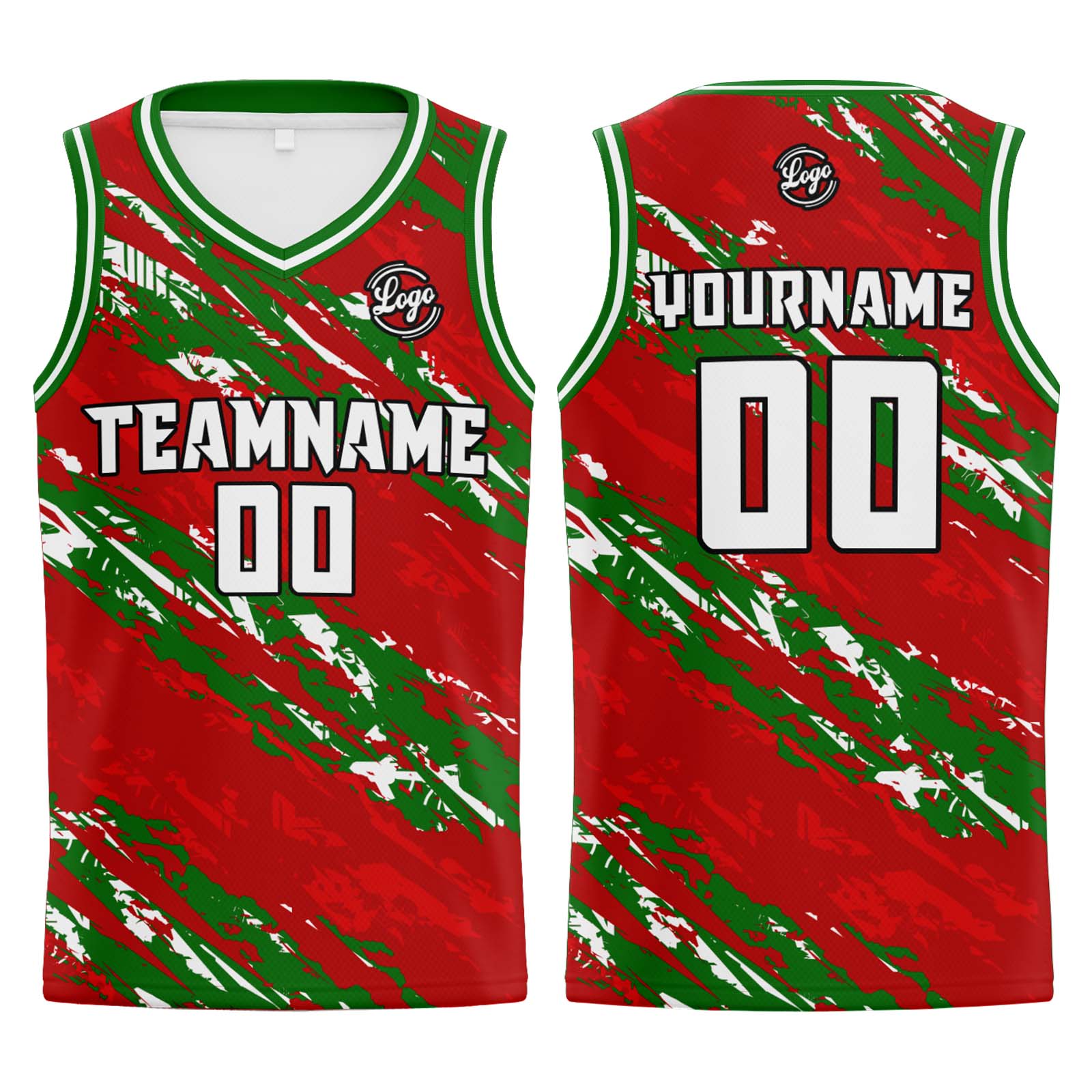 Custom Red Green Basketball Jerseys Personalized Jersey Printed Men Women Team Jerseys Shorts with Name Logo and Number