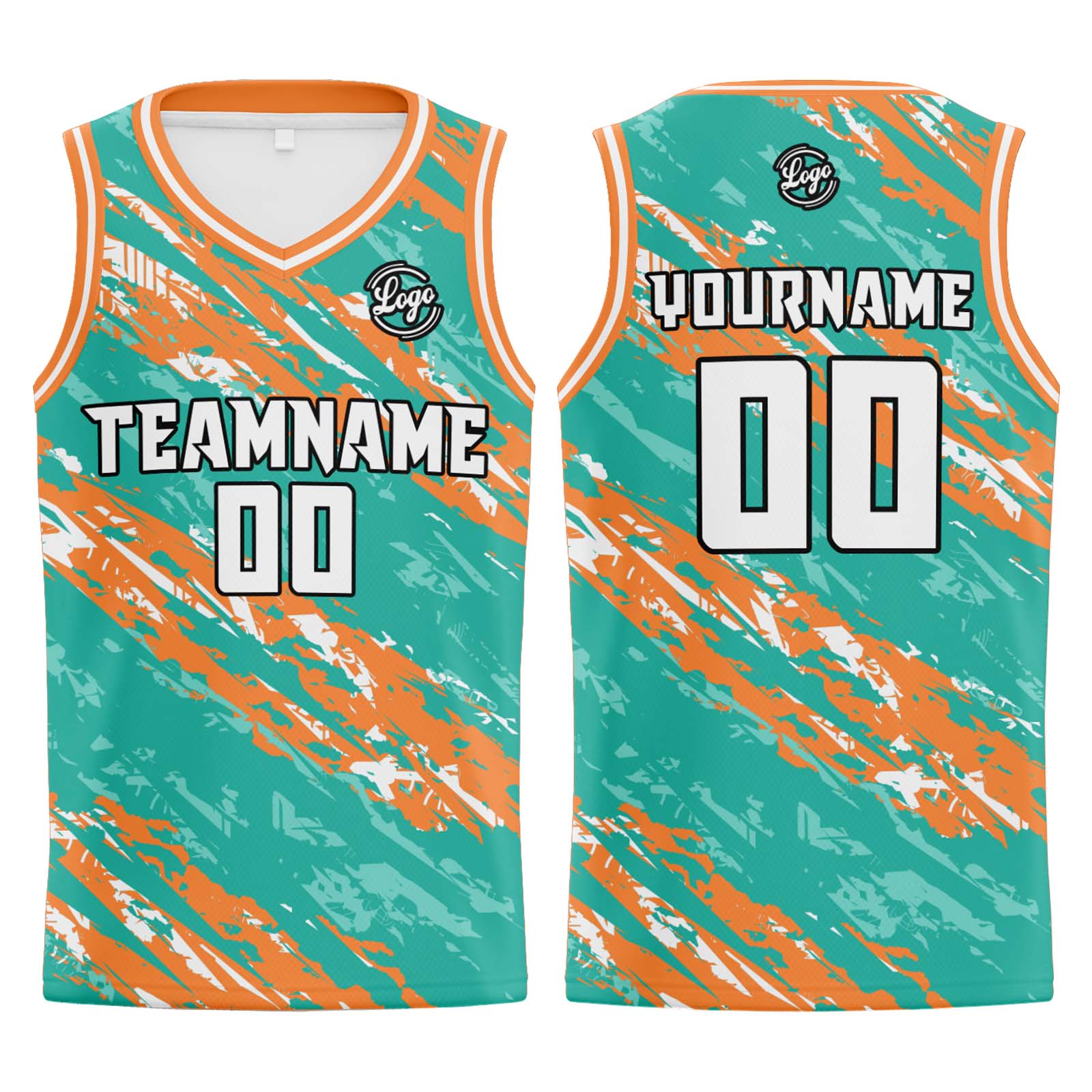 Custom Teal Orange Basketball Jerseys Personalized Jersey Printed Men Women Team Jerseys Shorts with Name Logo and Number