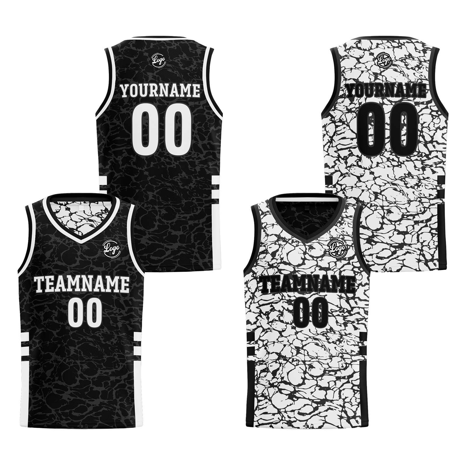 Custom Black Reversible Basketball Jersey Basketball Uniform Basketball Shirts for Men Personalized Print Name Number