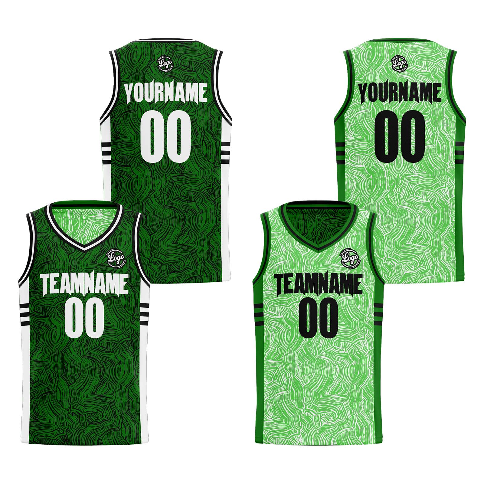 Custom Black Green Reversible Basketball Jersey Basketball Uniform Basketball Shirts for Men Personalized Print Name Number