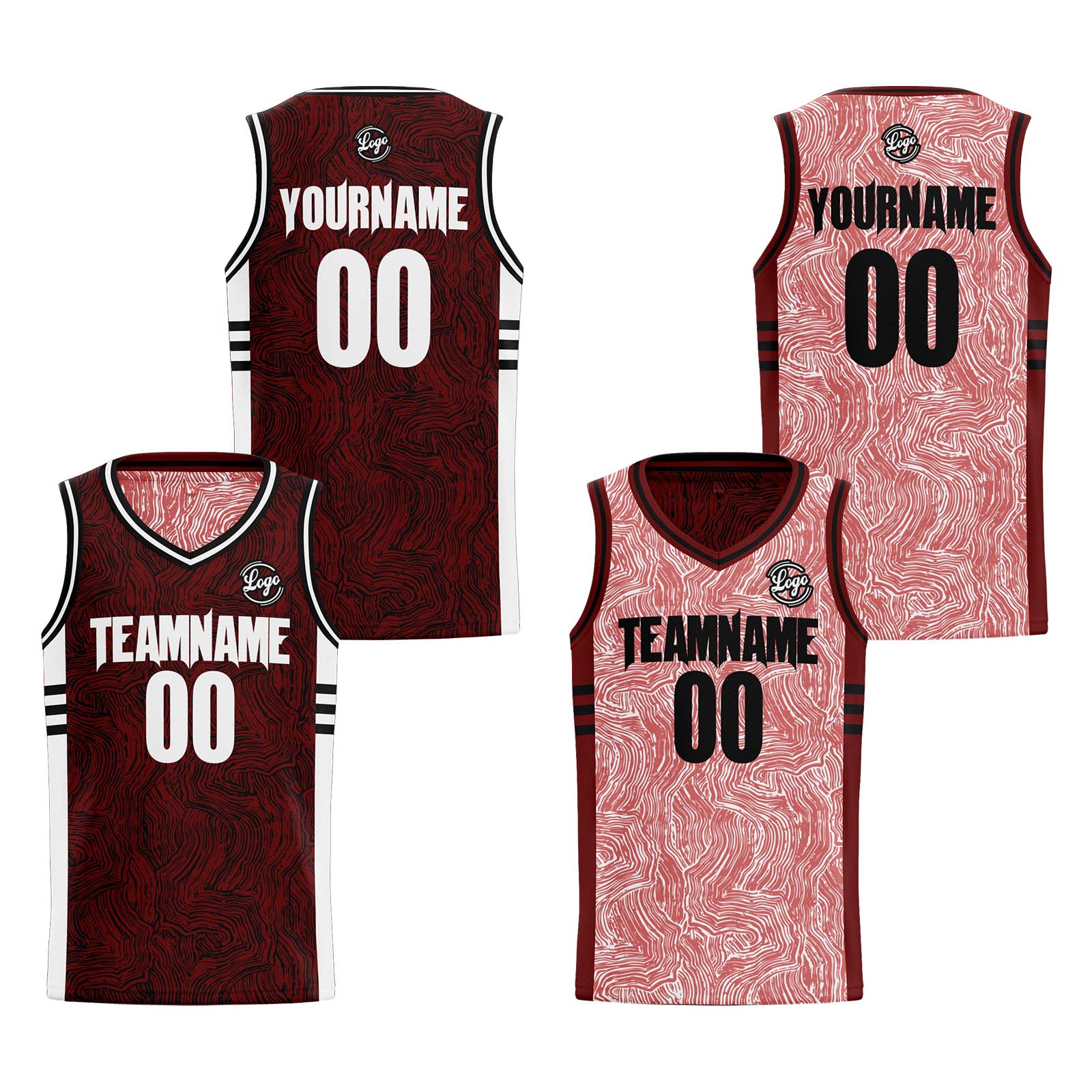 Custom Black Red Reversible Basketball Jersey Basketball Uniform Basketball Shirts for Men Personalized Print Name Number