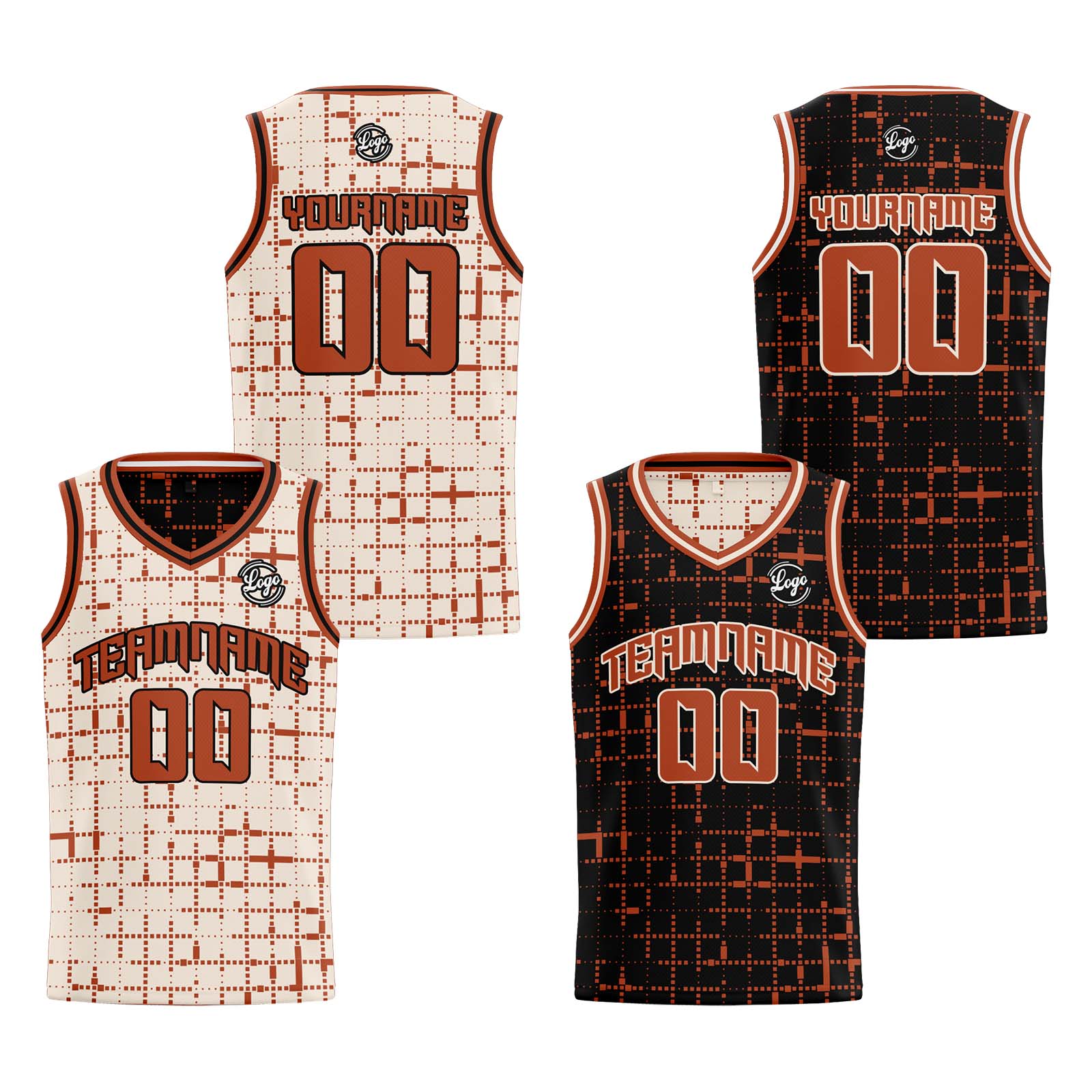 Custom Cream Reddish Brown Reversible Basketball Jersey Basketball Uniform Basketball Shirts for Men Personalized Print Name Number
