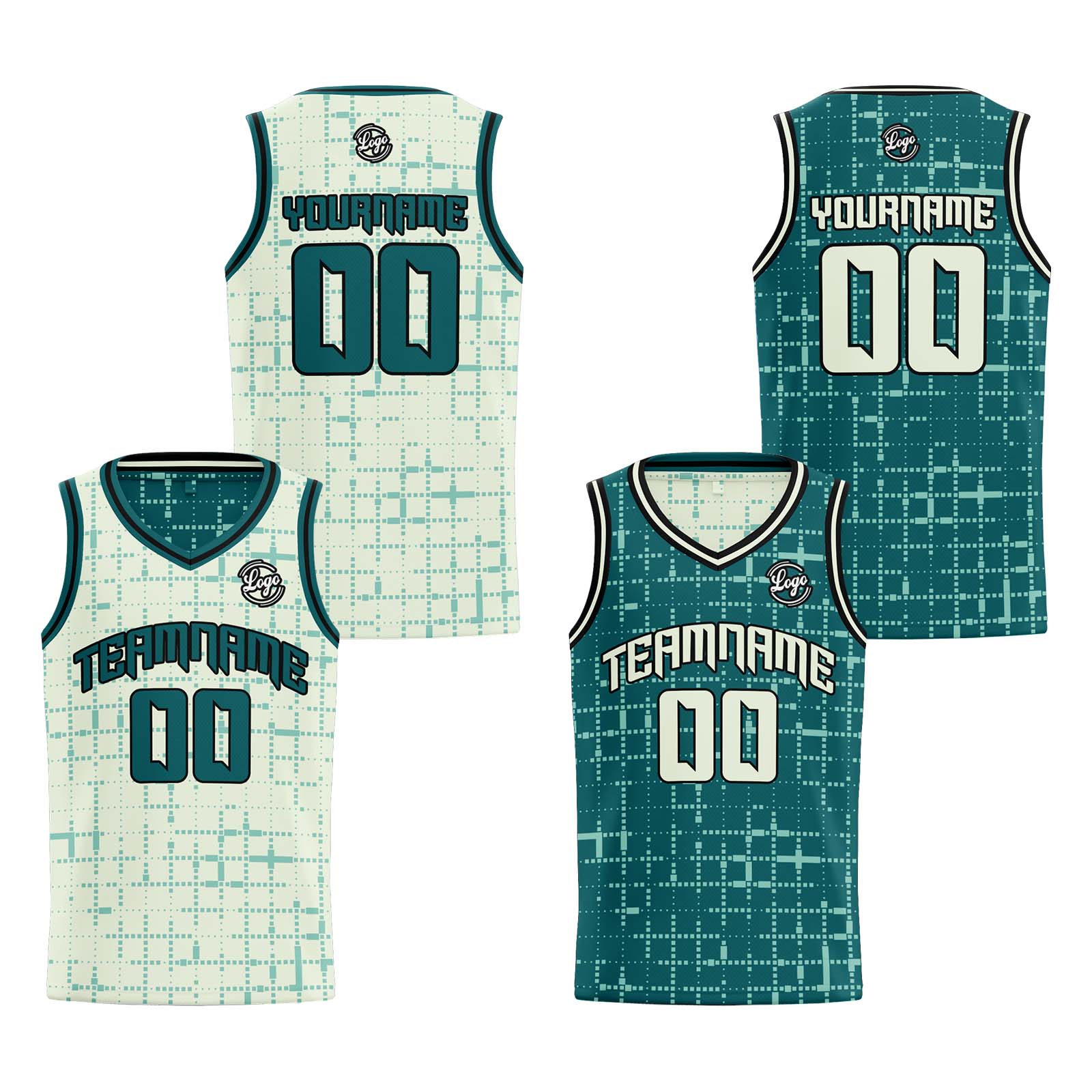 Custom Light Green Reversible Basketball Jersey Basketball Uniform Basketball Shirts for Men Personalized Print Name Number
