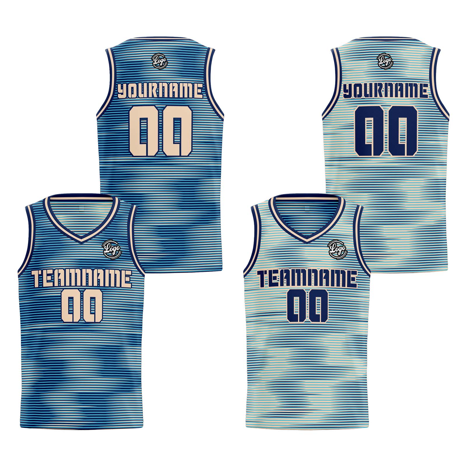Custom Navy Cream Reversible Basketball Jersey Basketball Uniform Basketball Shirts for Men Personalized Print Name Number