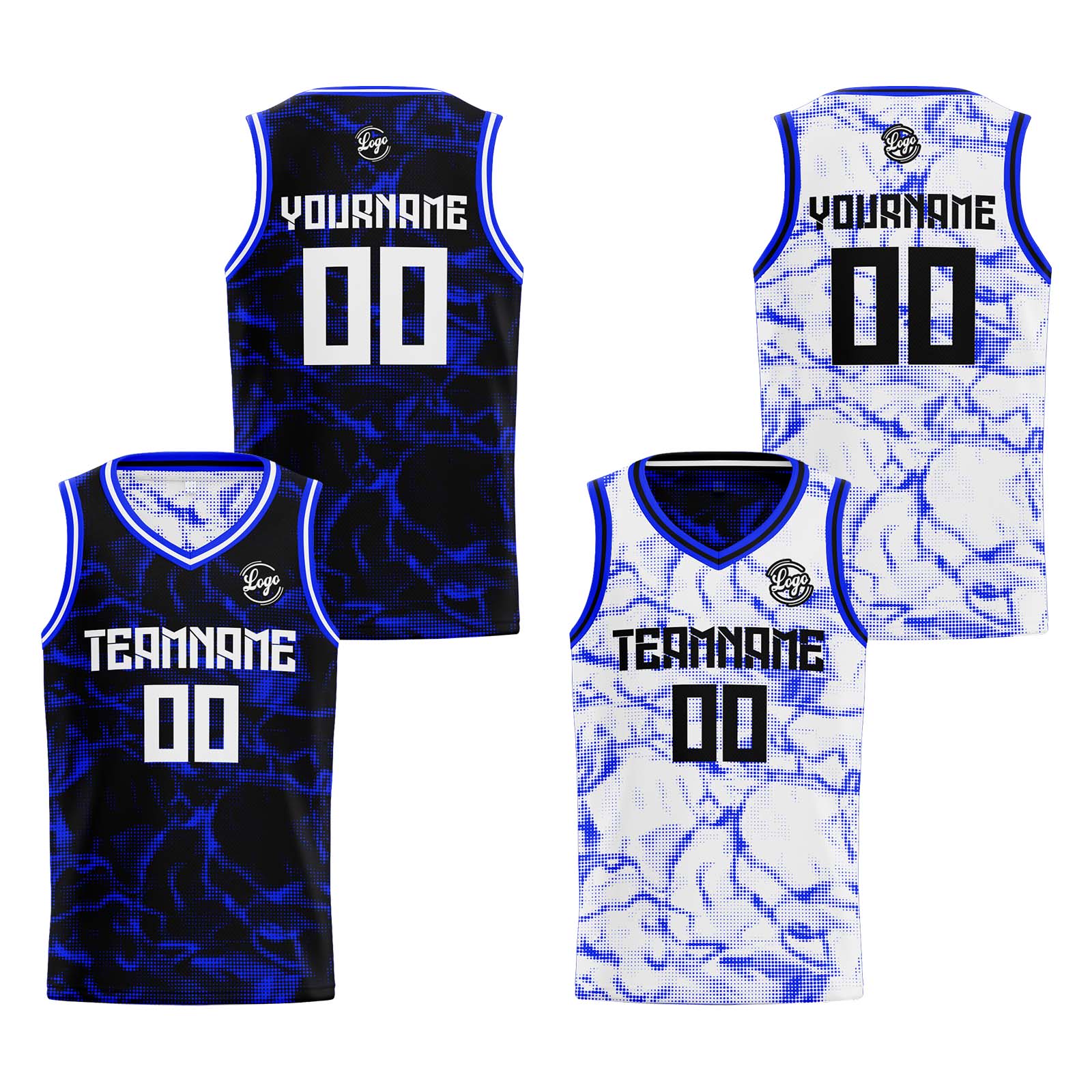 Custom Navy Royal Reversible Basketball Jersey Basketball Uniform Basketball Shirts for Men Personalized Print Name Number