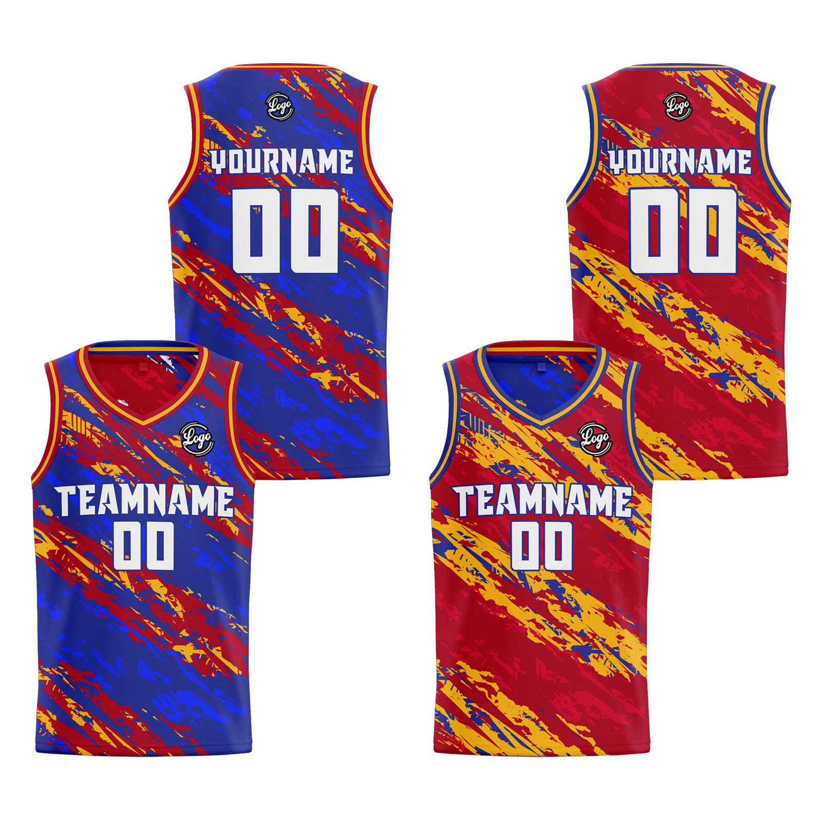 Custom Royal Red Reversible Basketball Jersey Basketball Uniform Basketball Shirts for Men Personalized Print Name Number