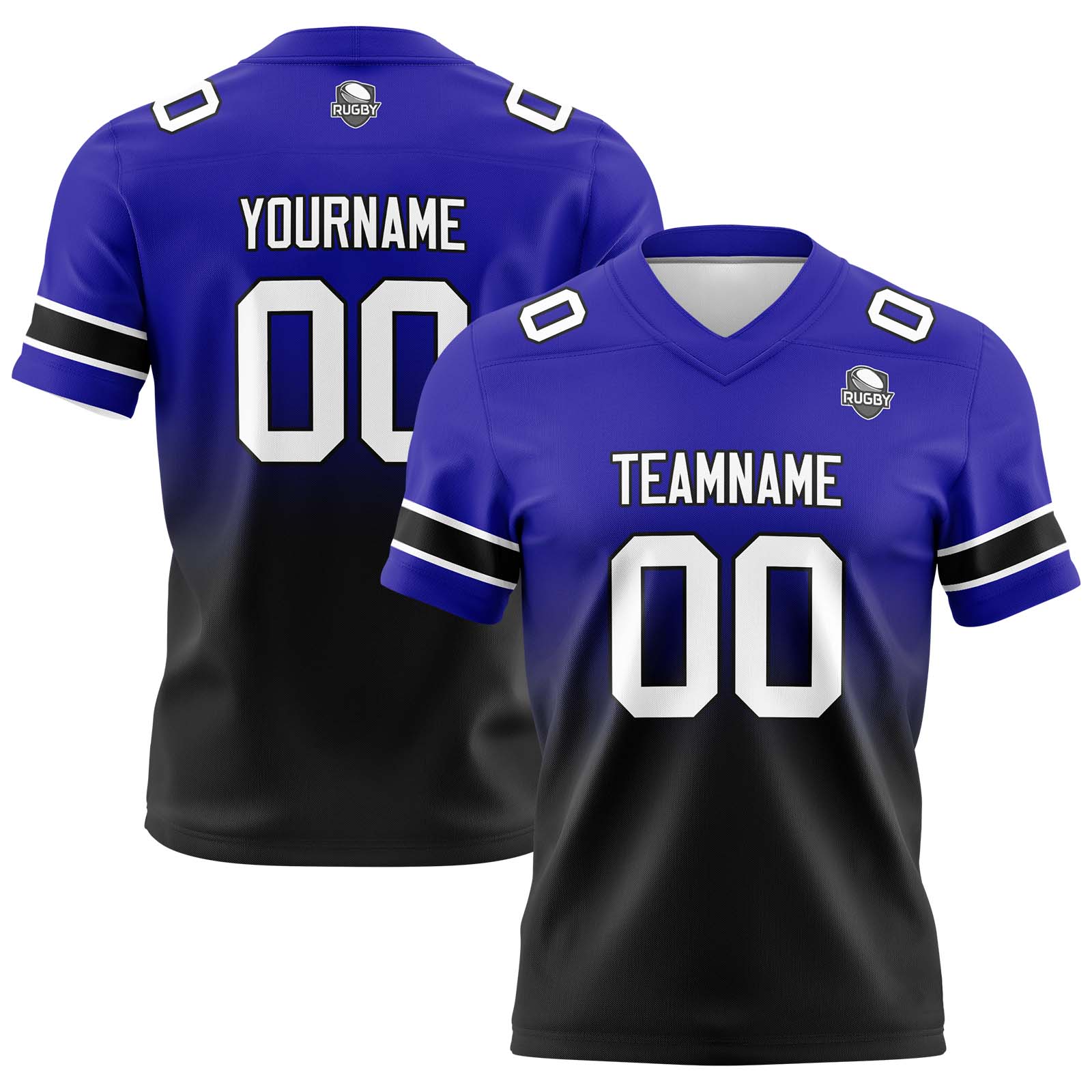 Custom Royal&Black Jerseys Personalized Name Number Logo