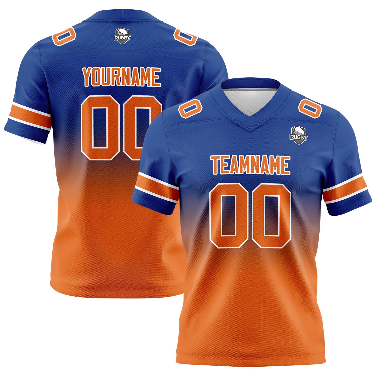 Custom Royal&Orange Jerseys Personalized Name Number Logo