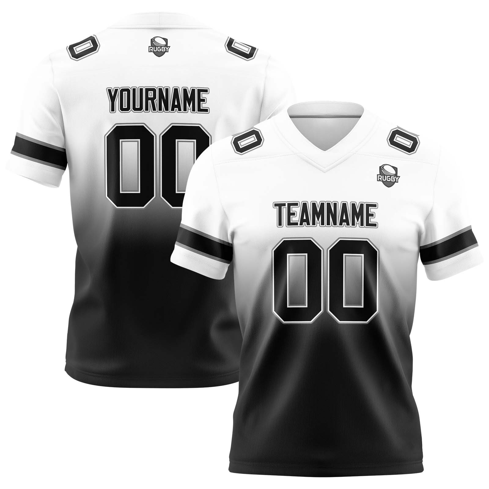 Custom White&Black Jerseys Personalized Name Number Logo