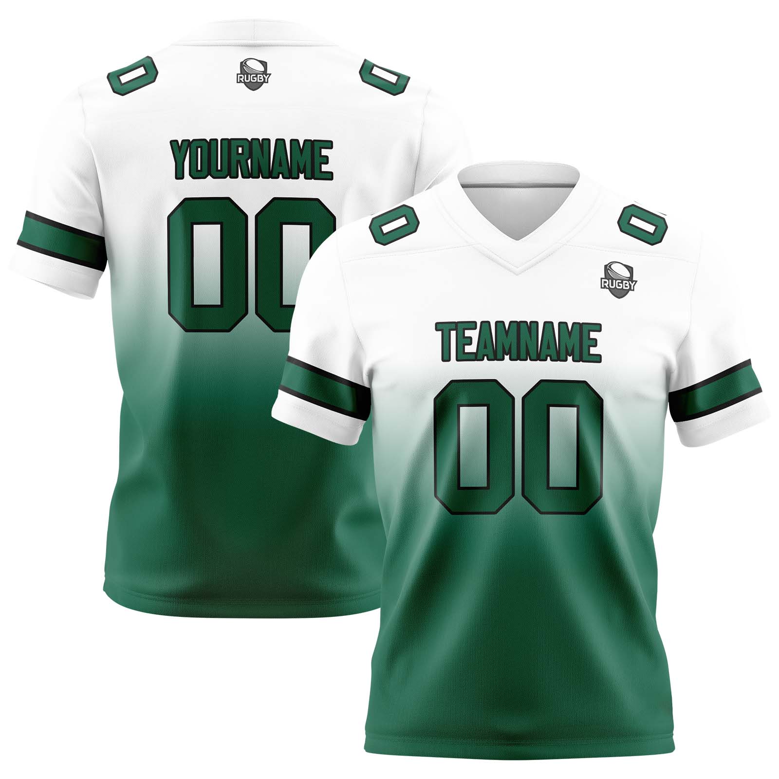 Custom White&Green Jerseys Personalized Name Number Logo