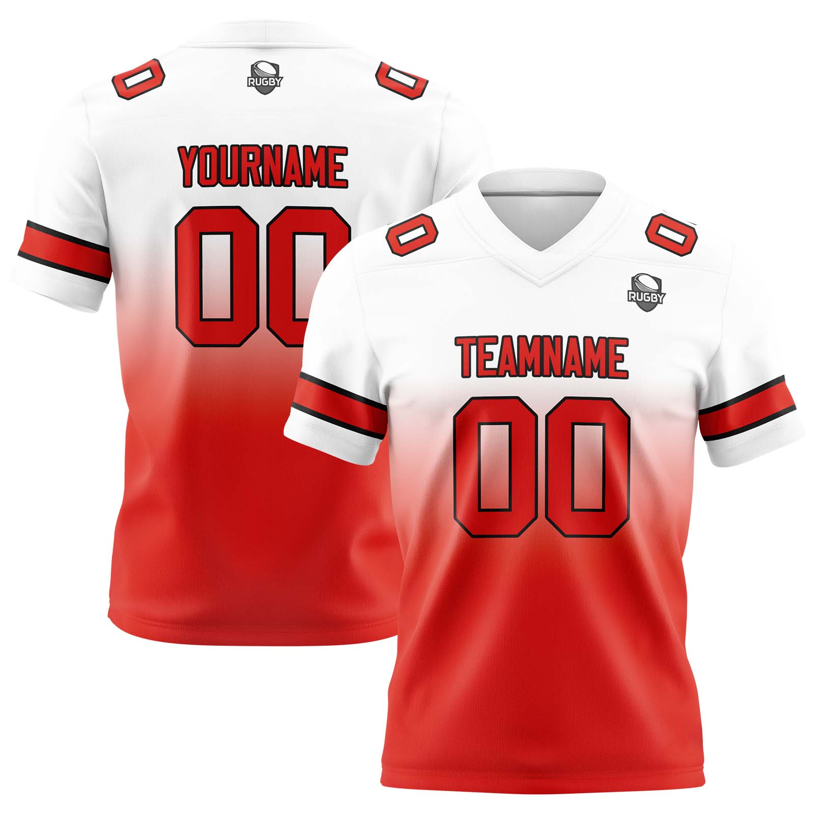 Custom White&Red Jerseys Personalized Name Number Logo