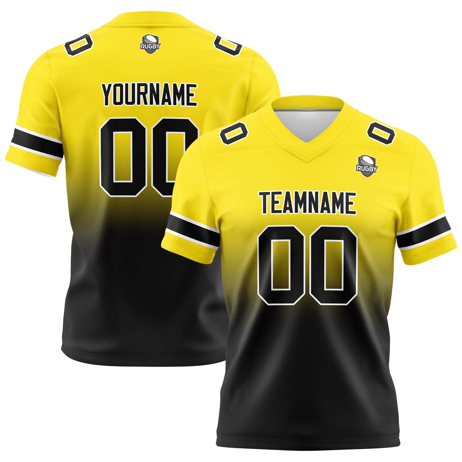 Custom Yellow&Black Jerseys Personalized Name Number Logo