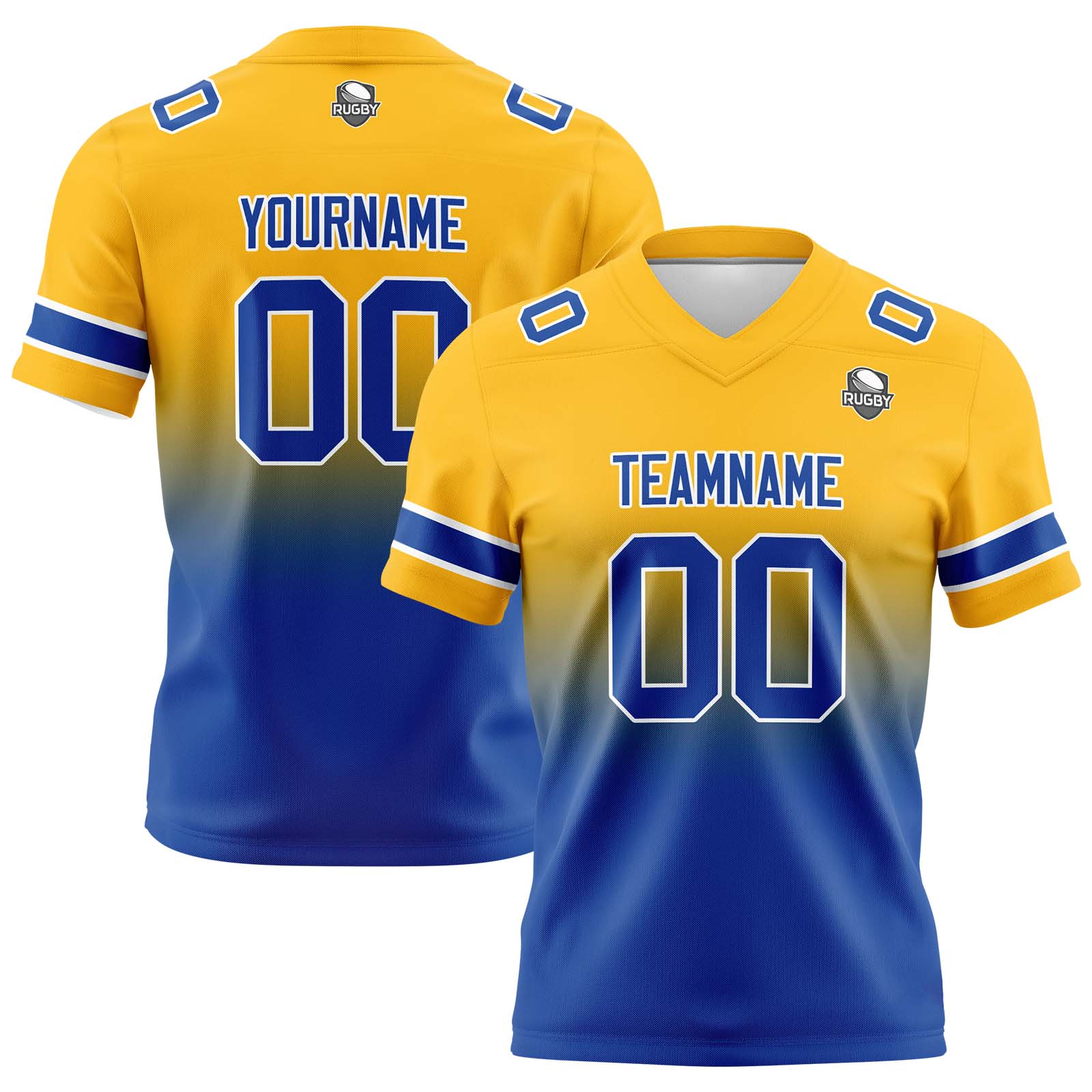 Custom Yellow&Blue Jerseys Personalized Name Number Logo