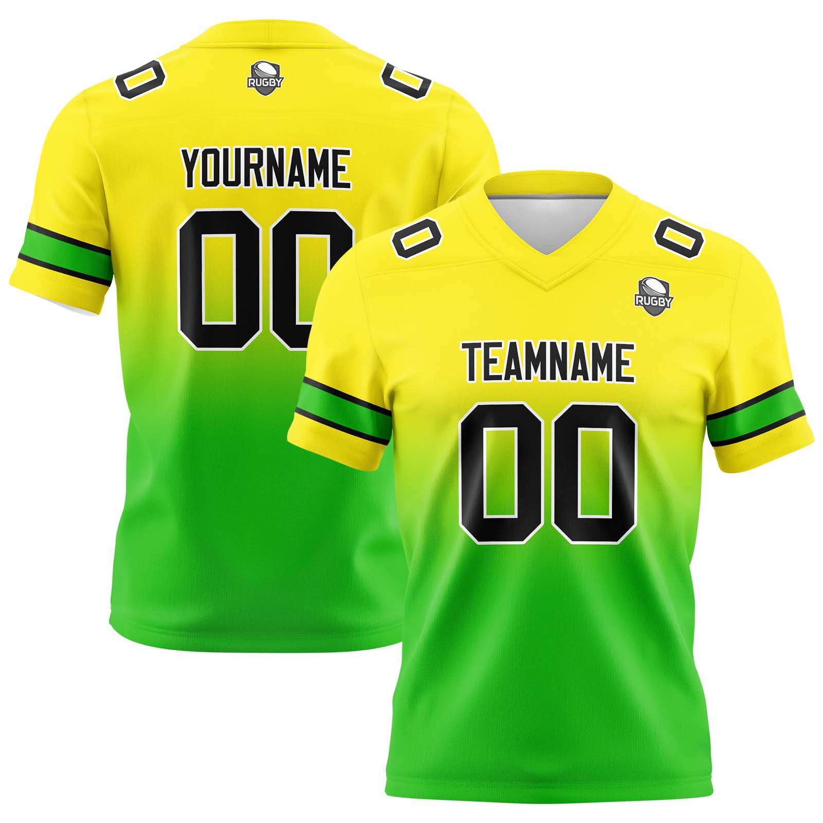 Custom Yellow&Green Jerseys Personalized Name Number Logo