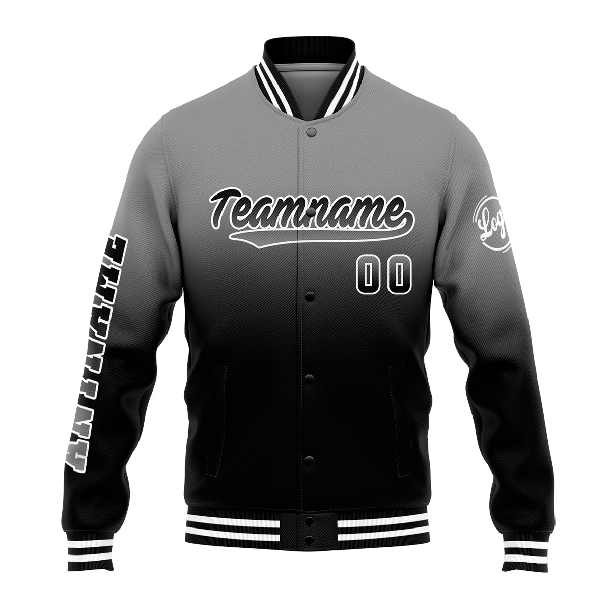 Custom Grey&Black Varsity Jacket for Men Women and Youth with Personalized Letterman Jacket 