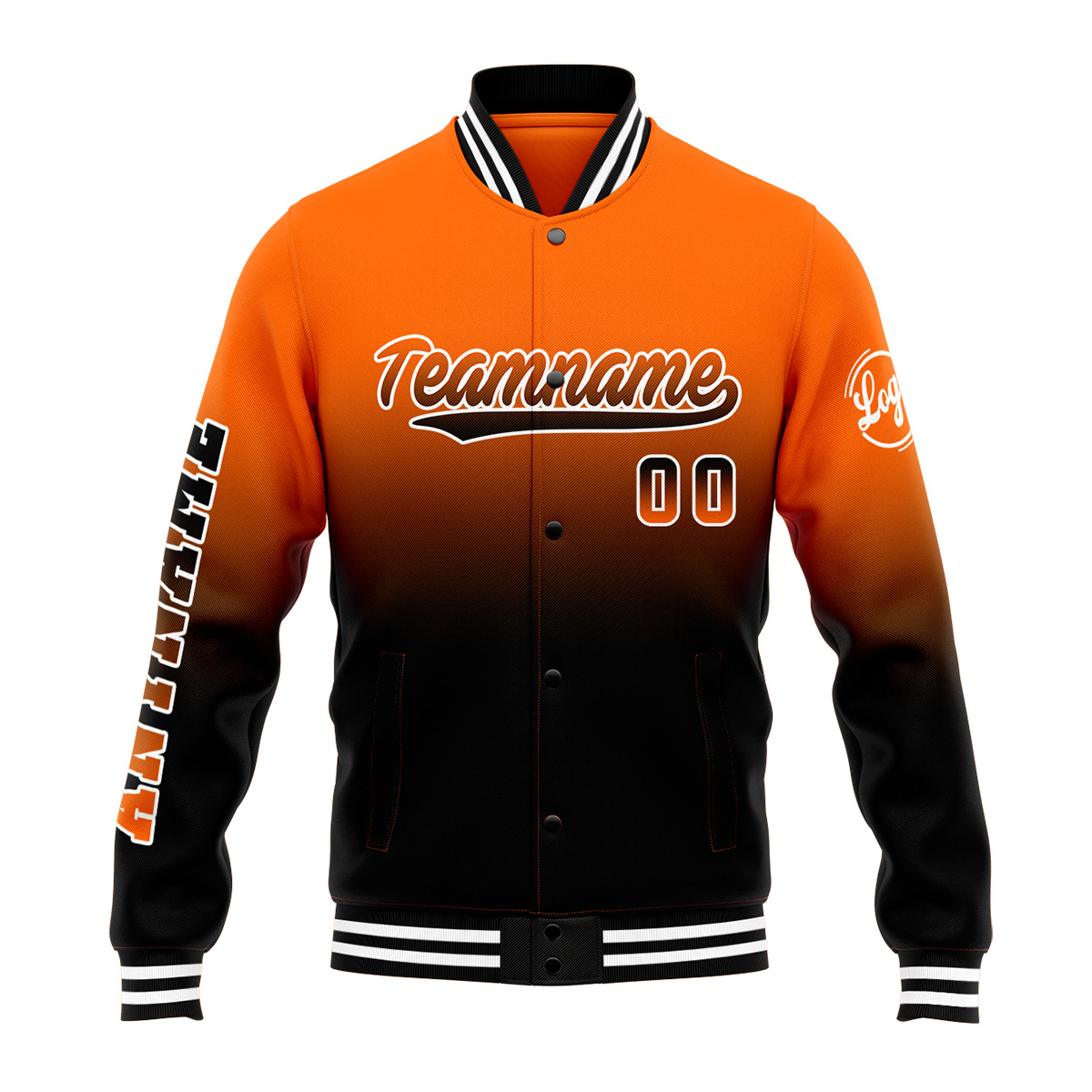 Custom Orange&Black Varsity Jacket for Men Women and Youth with Personalized Letterman Jacket 