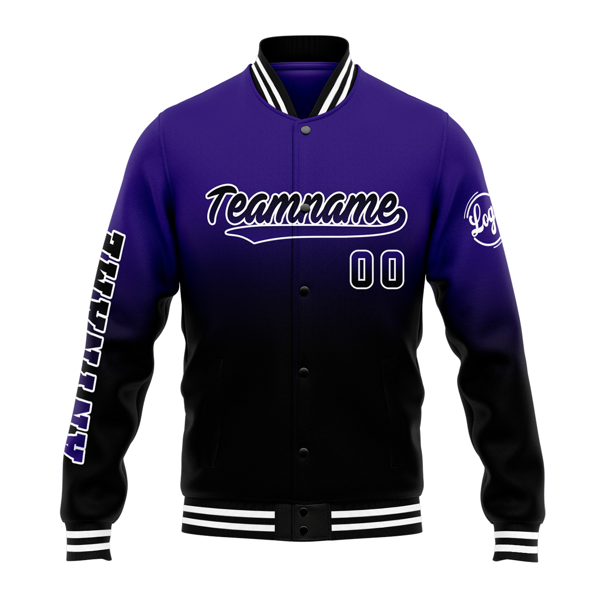 Custom Purple&Black Varsity Jacket for Men Women and Youth with Personalized Letterman Jacket 