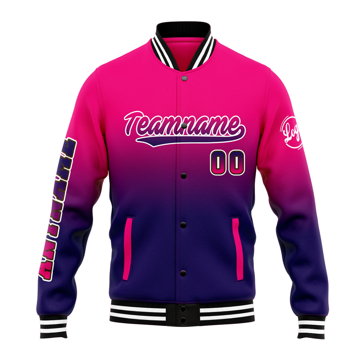Custom Rose&Dark Purple Varsity Jacket for Men Women and Youth with Personalized Letterman Jacket 