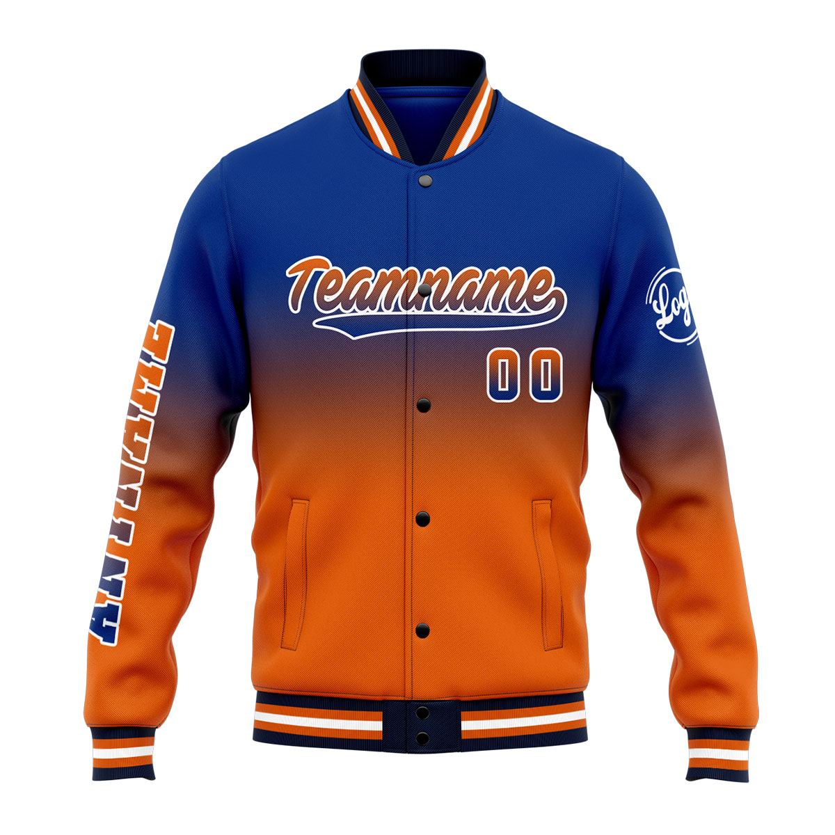 Custom Royal&Orange Varsity Jacket for Men Women and Youth with Personalized Letterman Jacket 