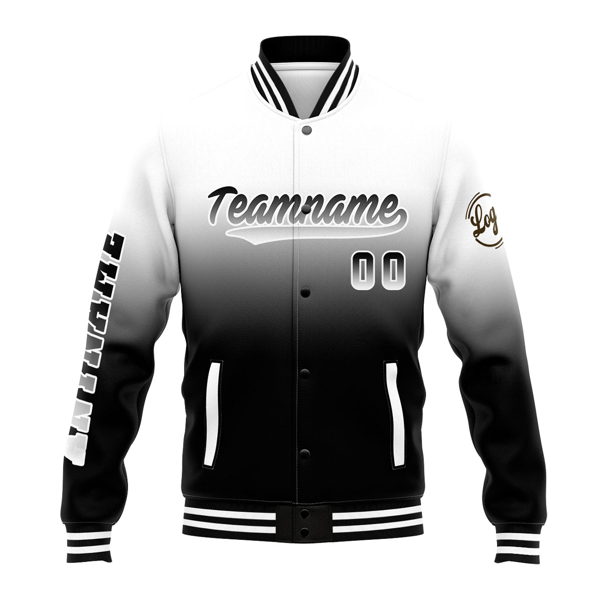 Custom White&Black Varsity Jacket for Men Women and Youth with Personalized Letterman Jacket 