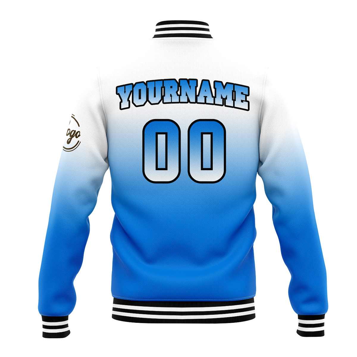 Custom White&Blue Varsity Jacket for Men Women and Youth with Personalized Letterman Jacket 