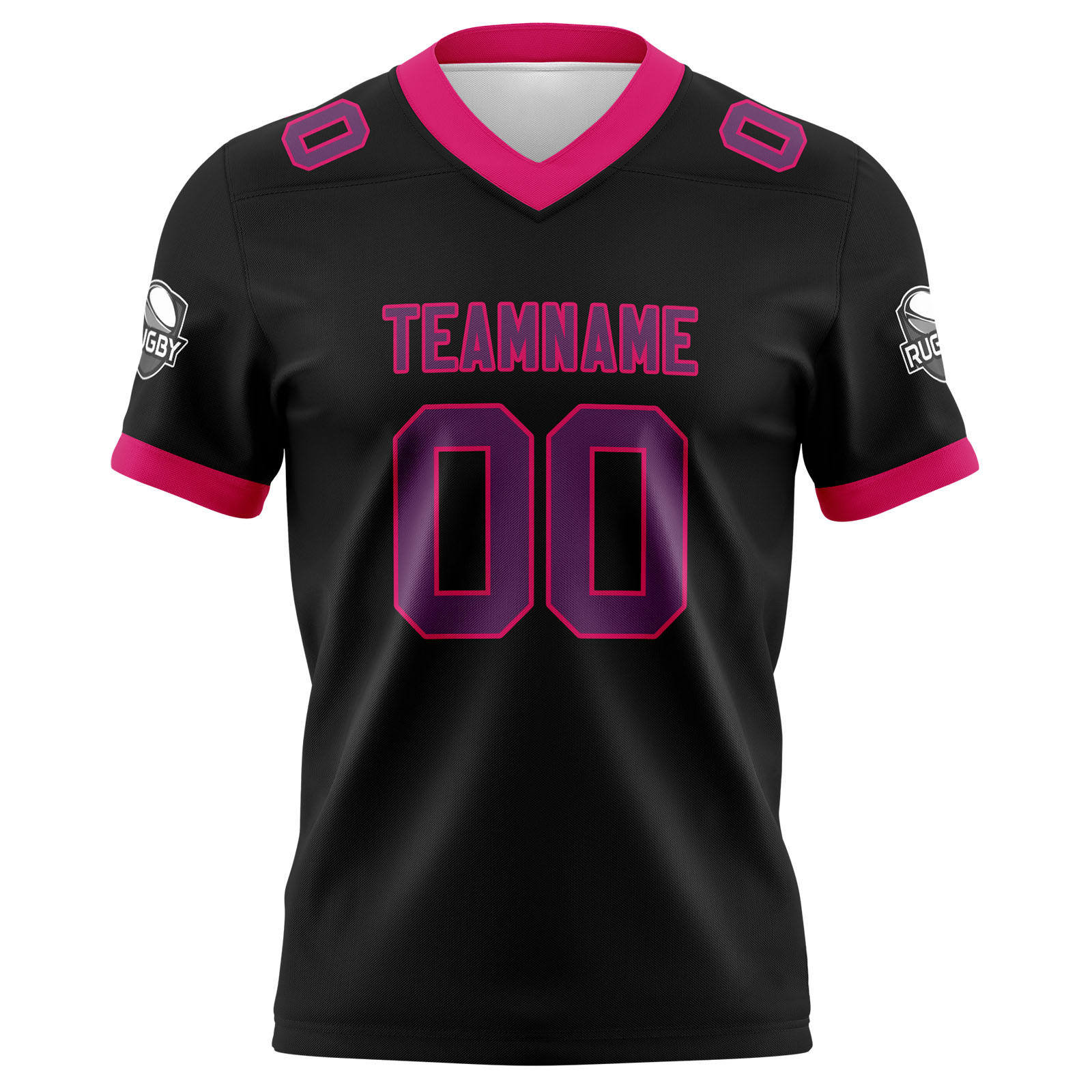 Custom Black Pink Football Jersey Personalized Football Shirts for Men Printed Team Name Number Logo