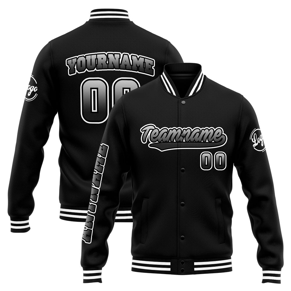 Custom White Black Varsity Jacket for Men Women and Youth with Personalized Letterman Jacket 